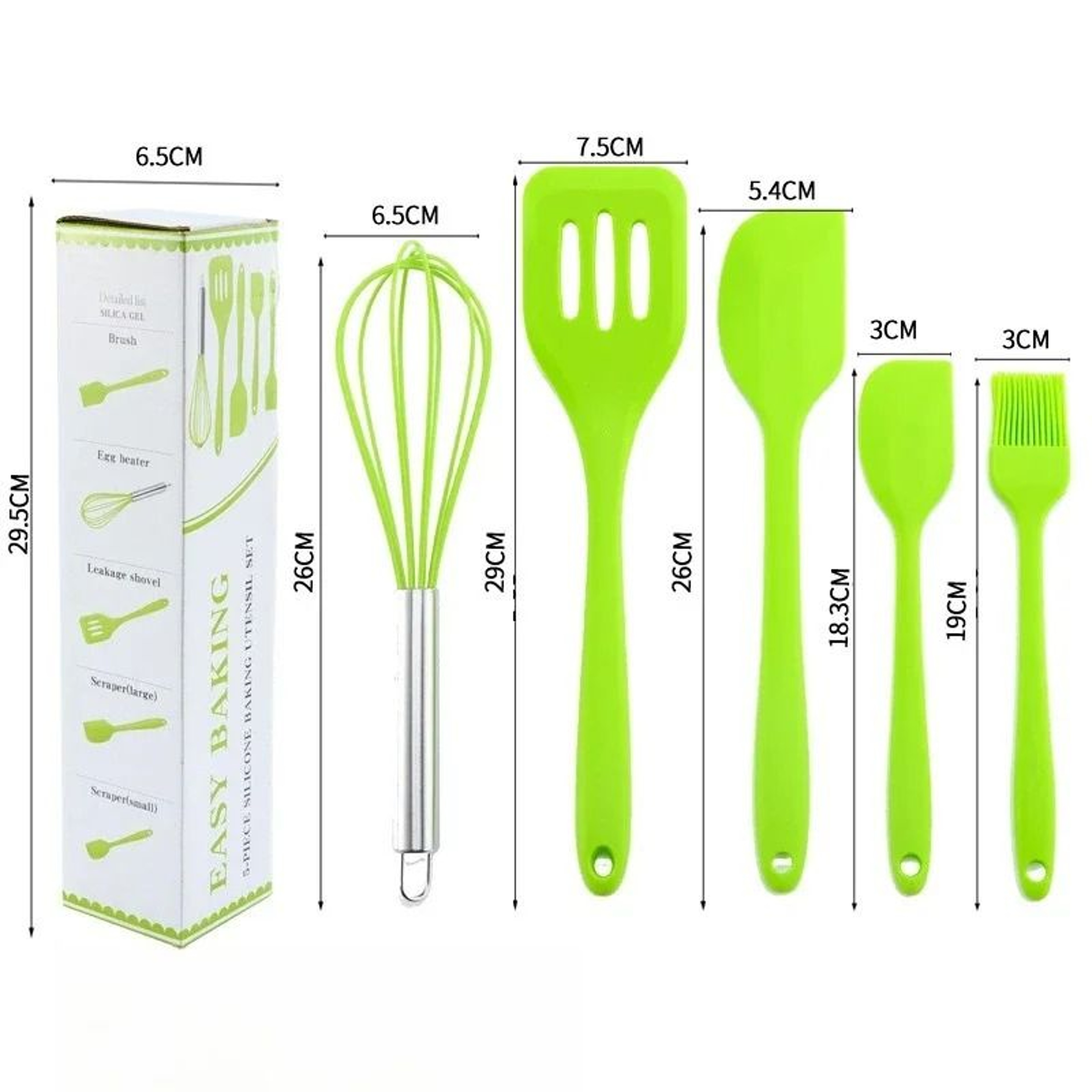 5Piece Kitchen Silicone Baking Tool Set  AllPurpose Cooking  Pastry Kit 4
