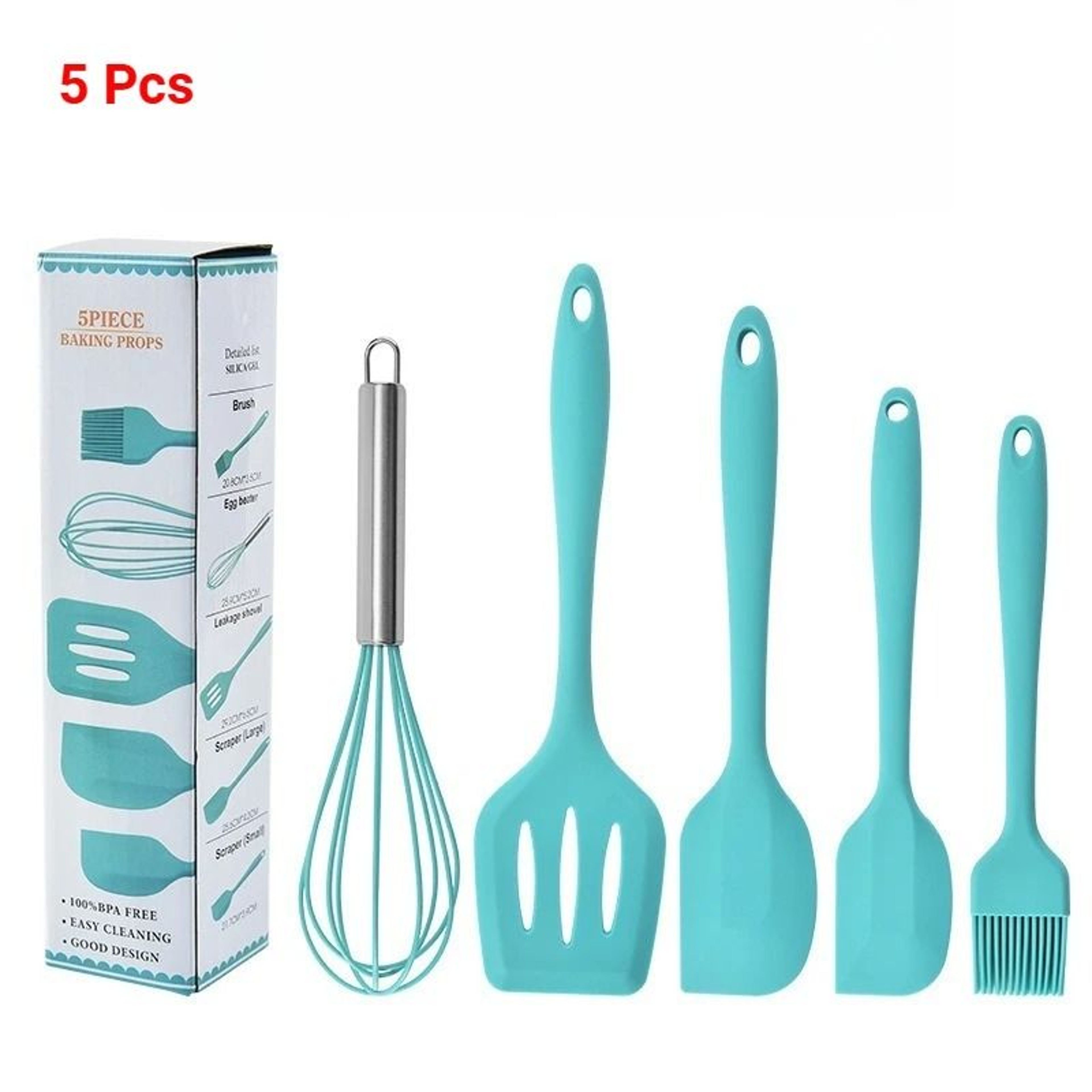 5Piece Kitchen Silicone Baking Tool Set  AllPurpose Cooking  Pastry Kit 7