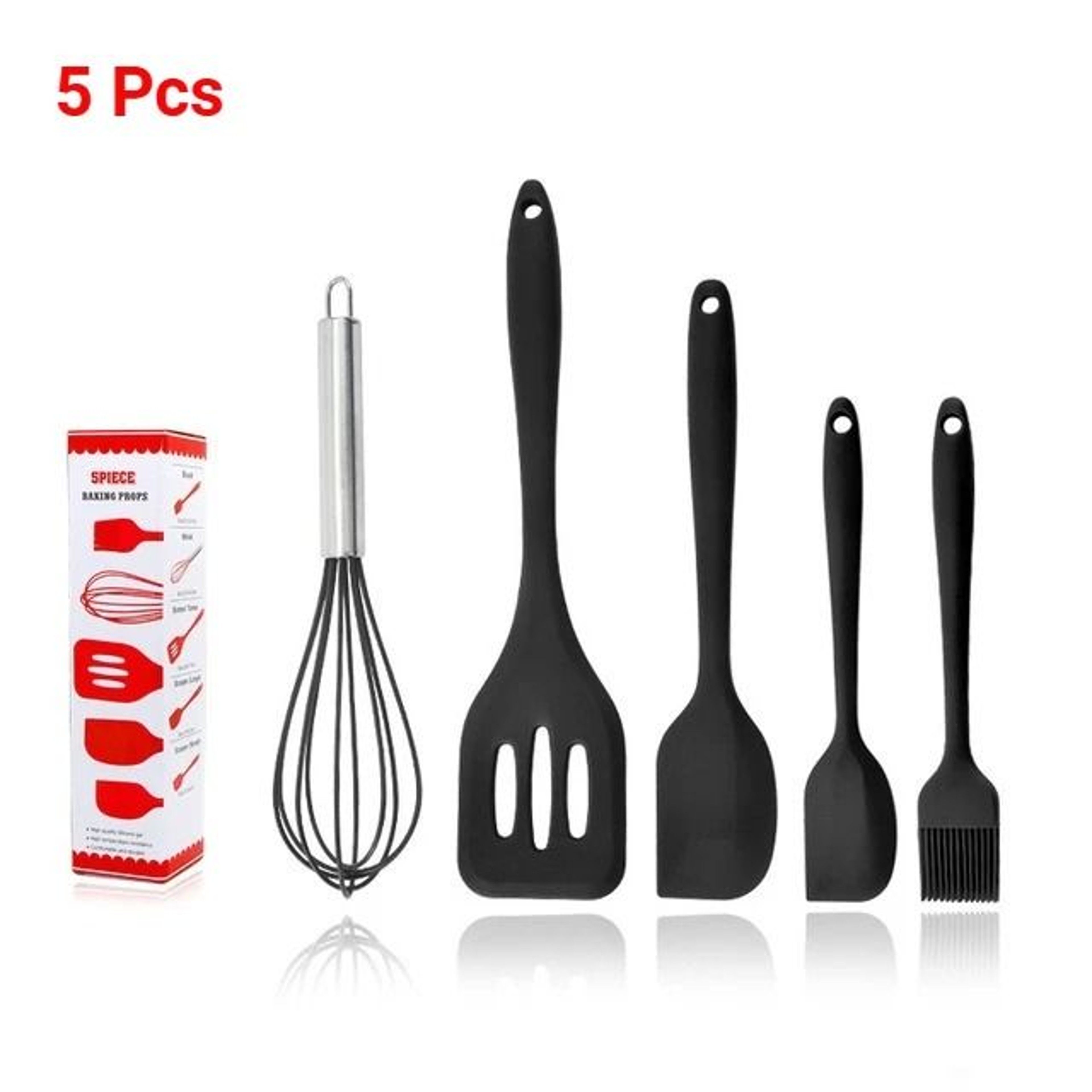 5Piece Kitchen Silicone Baking Tool Set  AllPurpose Cooking  Pastry Kit 8