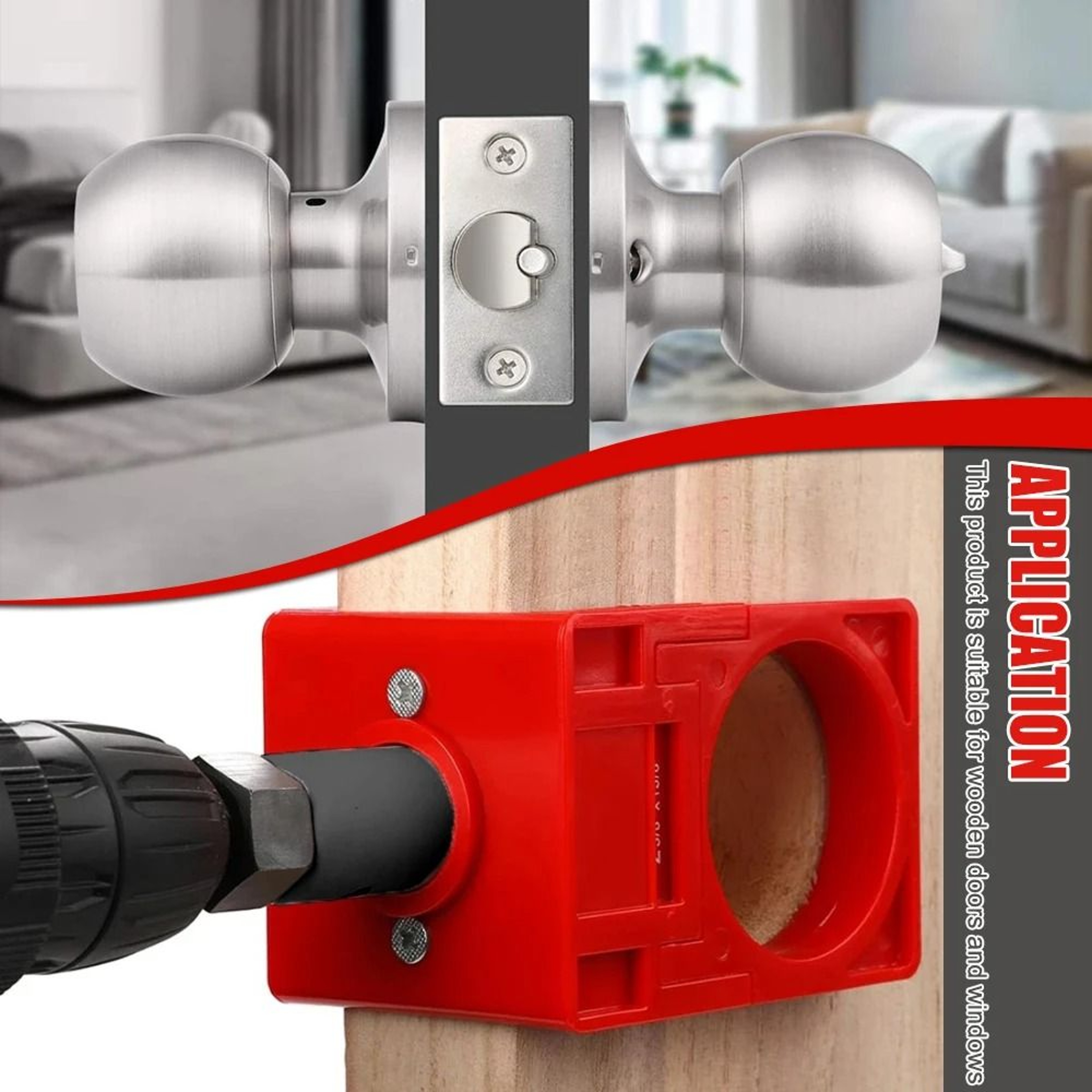 Door Lock  Latch Installation Kit  Professional Hole Opener  Scoring Set 5