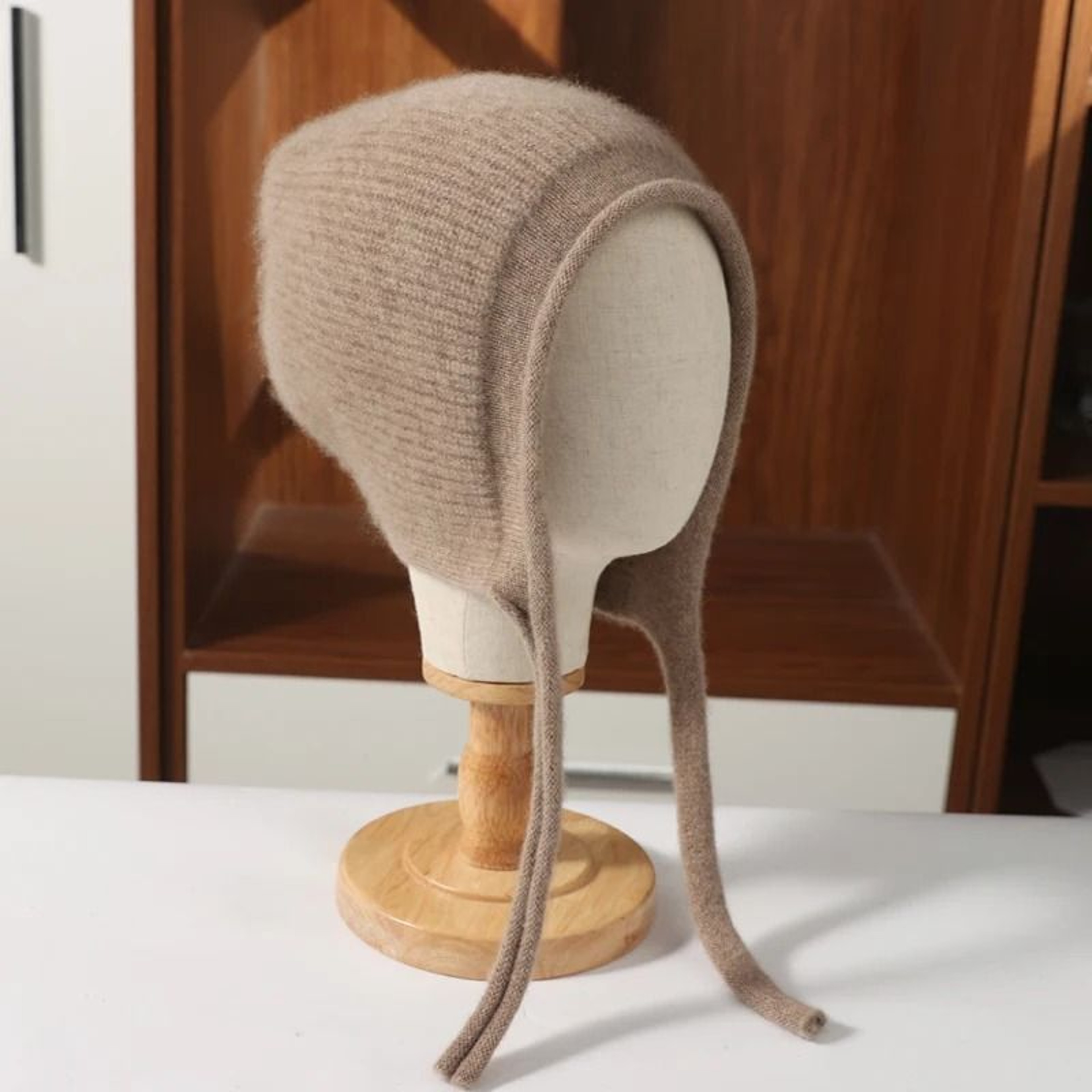 100 Pure Wool LaceUp Earflap Beanie 0