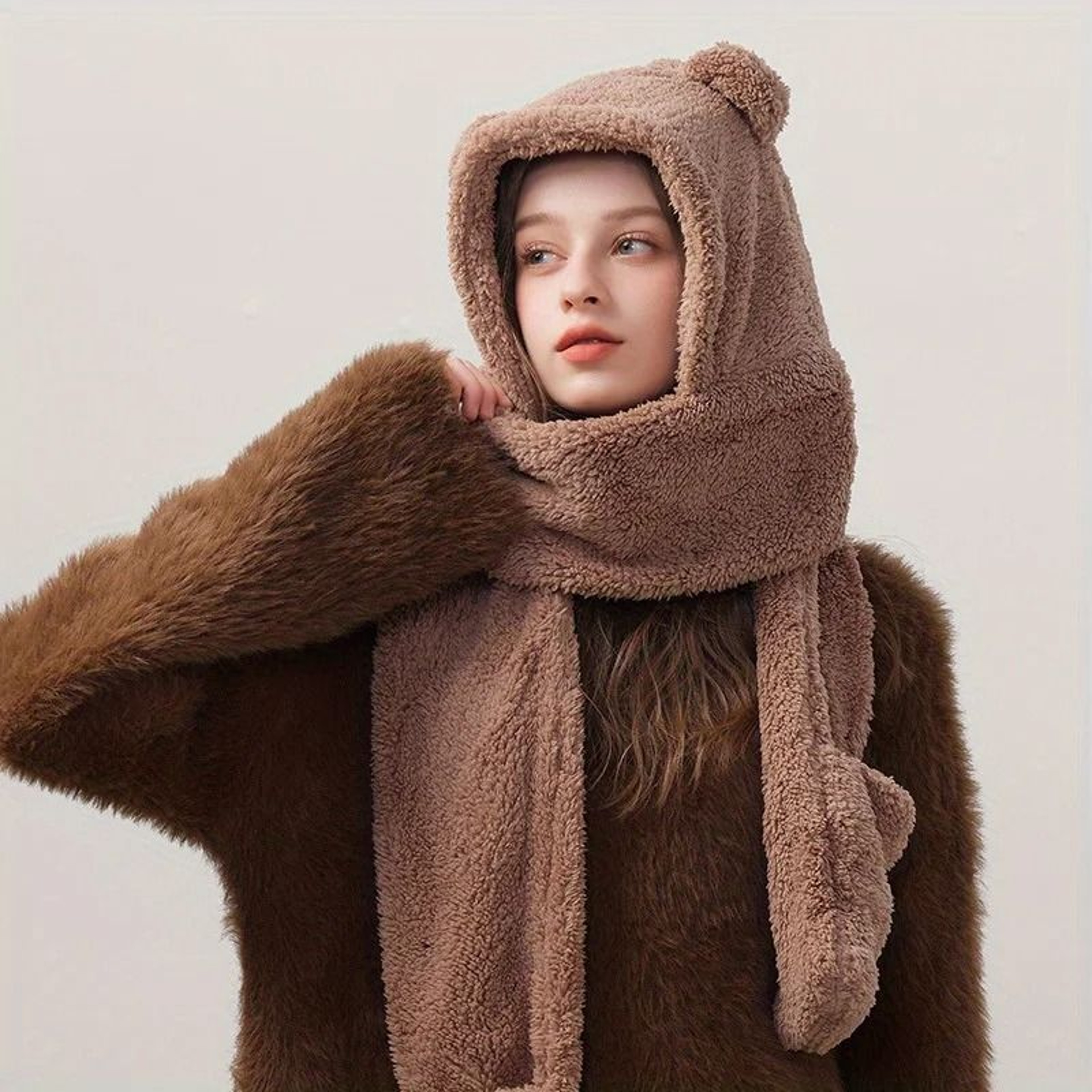 Kawaii Bear Ear 3in1 Winter Thermal Set 3