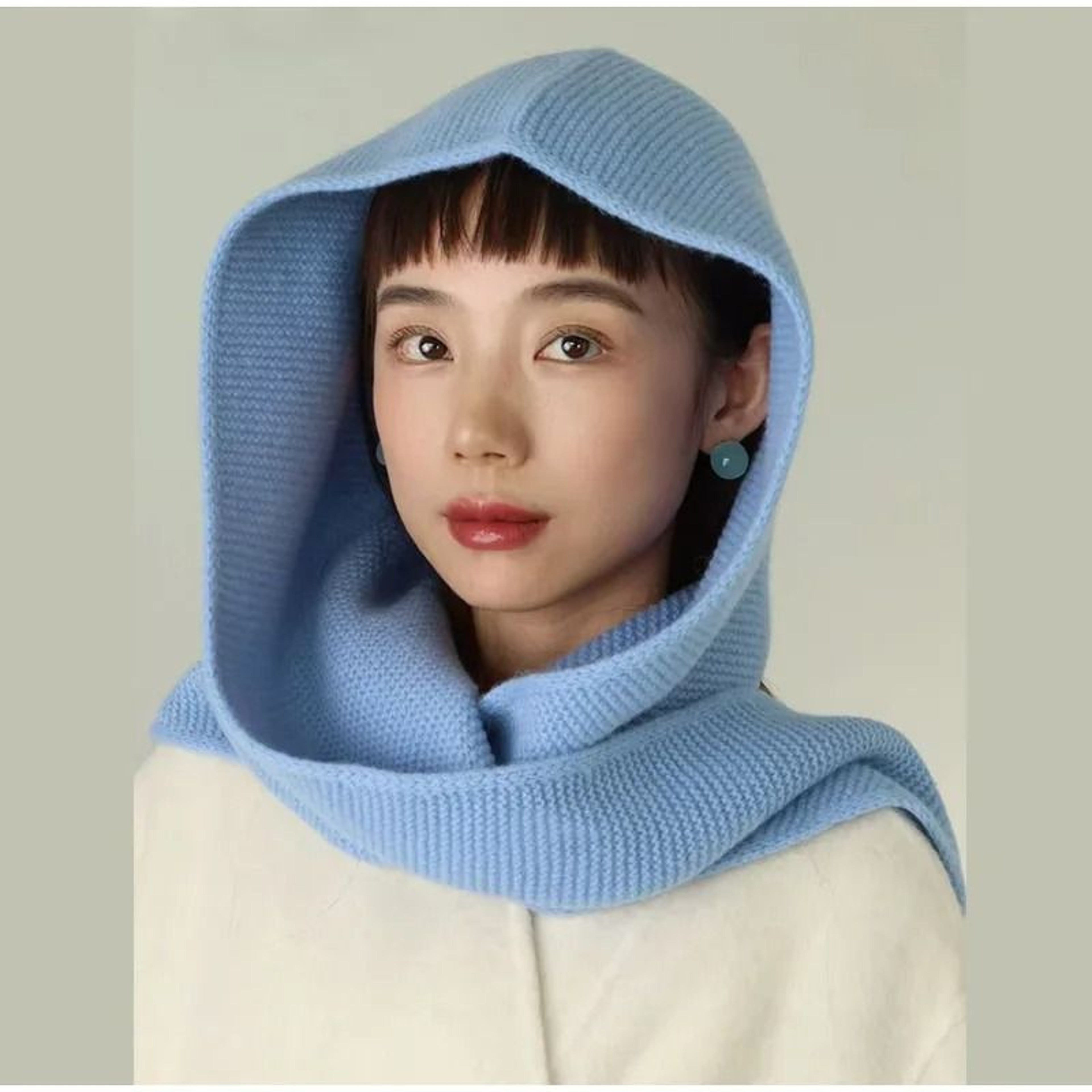 100 Pure Wool Oversize Sophie Scarf And Balaclava Hood 2