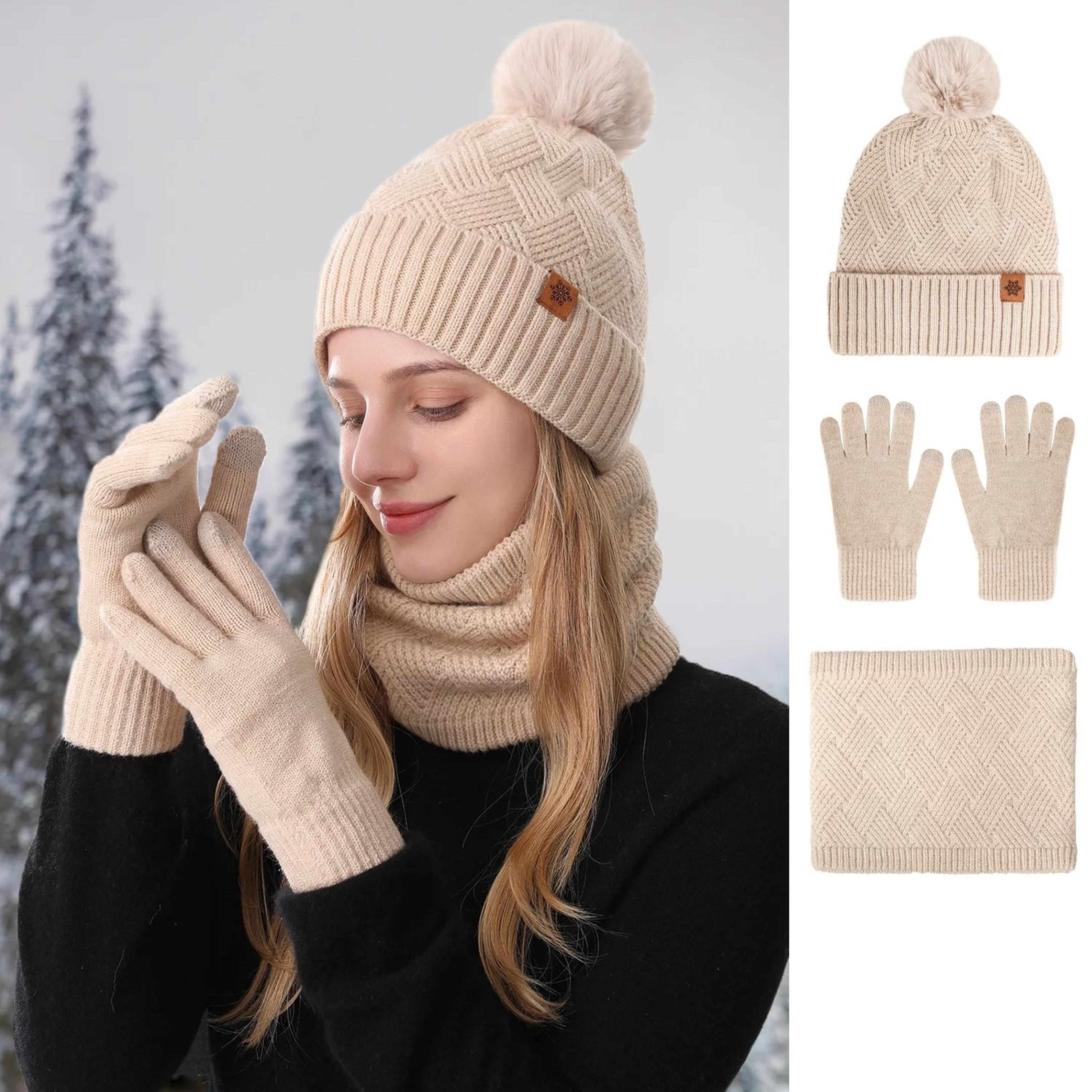 Unisex DoubleLayer FleeceLined Thermal Winter Set 0