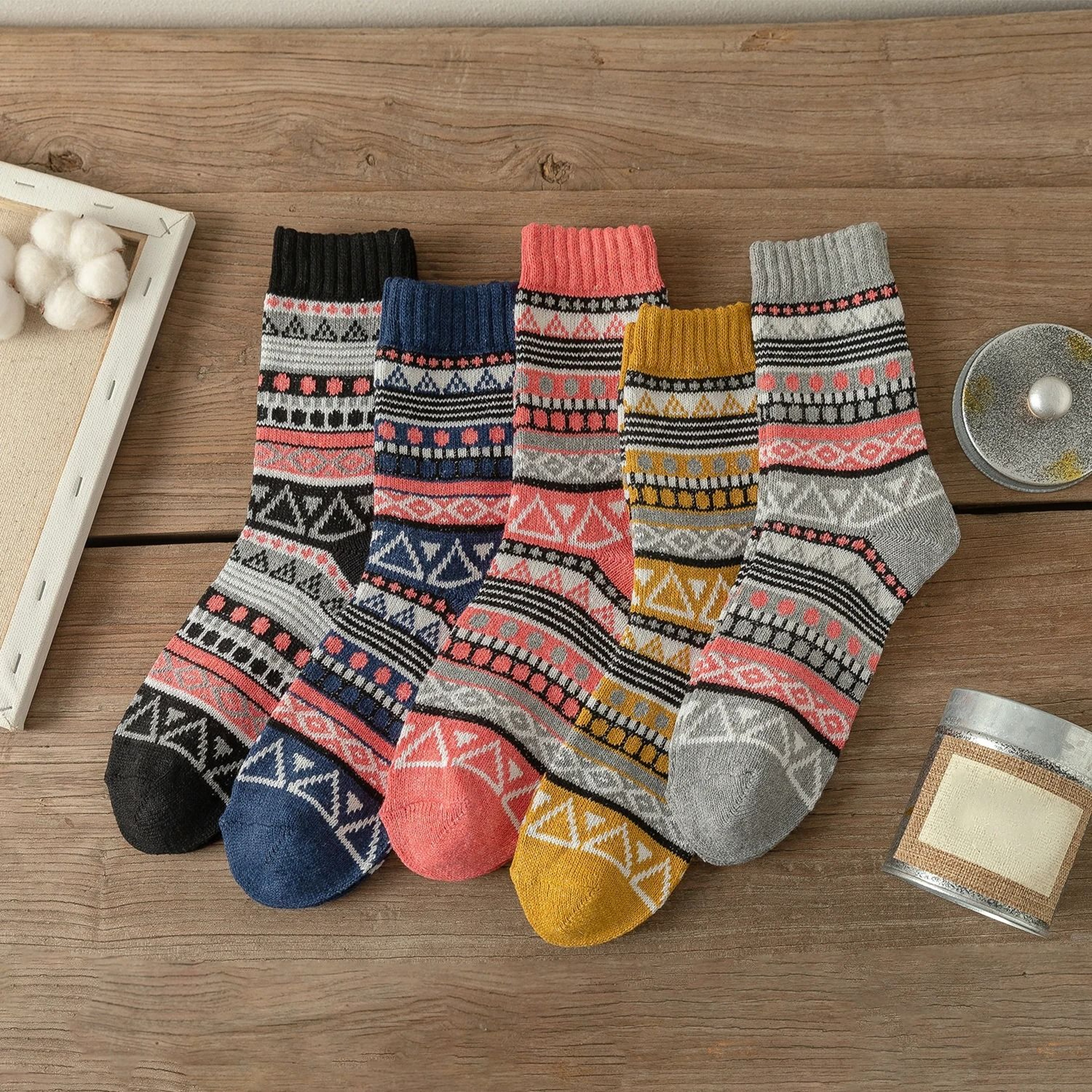 5Pair Retro Thermal Winter Sock Set 15