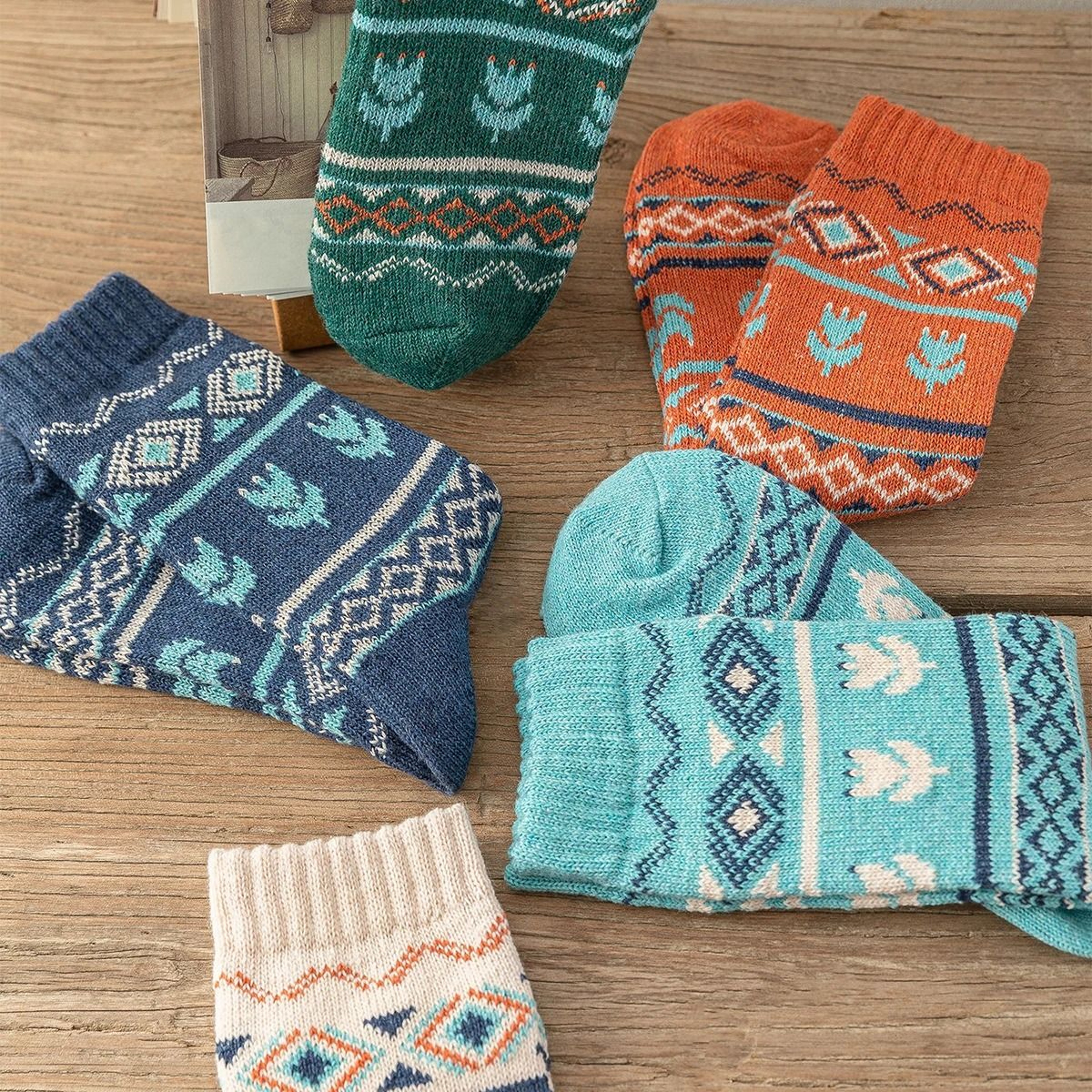 5Pair Retro Thermal Winter Sock Set 2