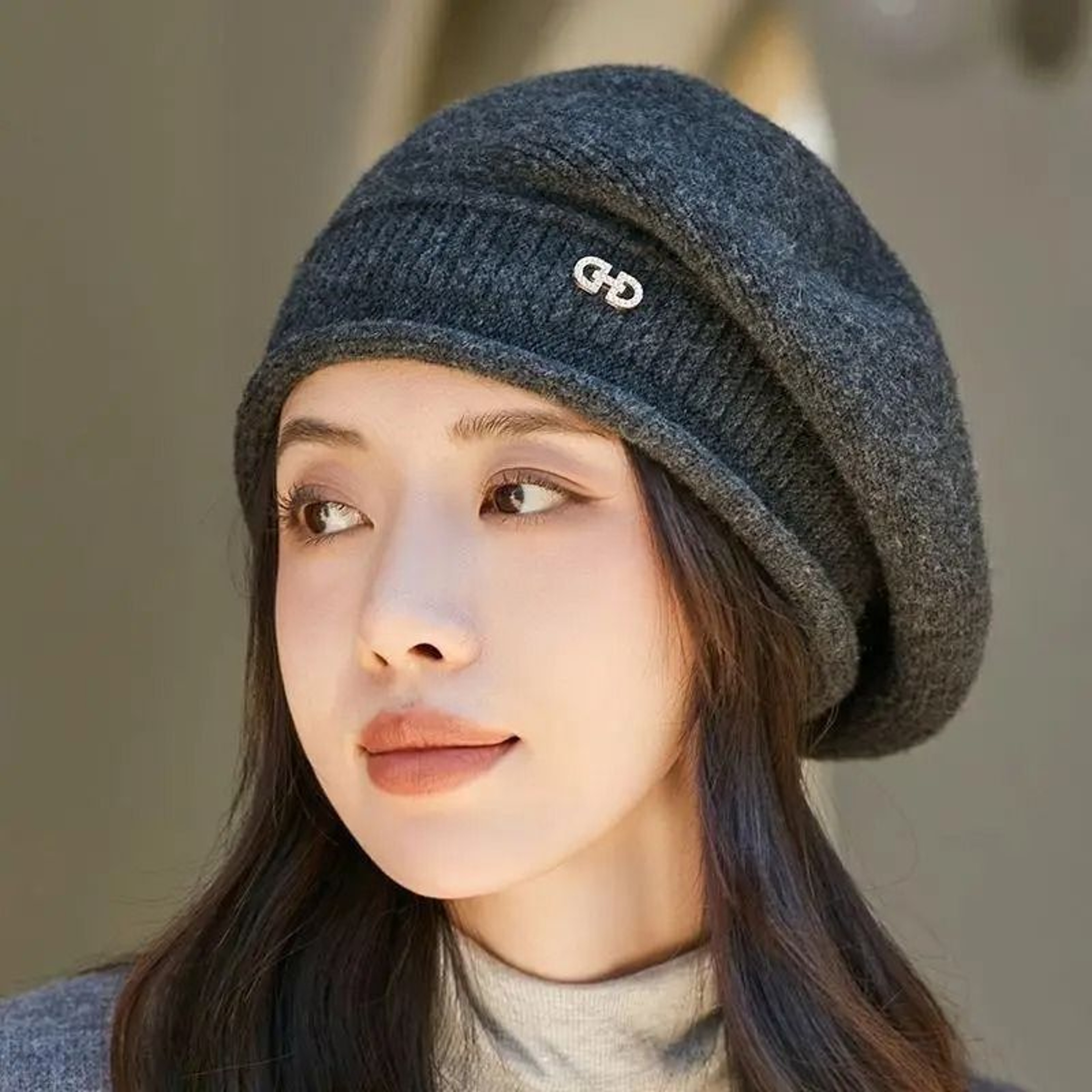 Womens Designer Knit Thermal Winter Beret 3