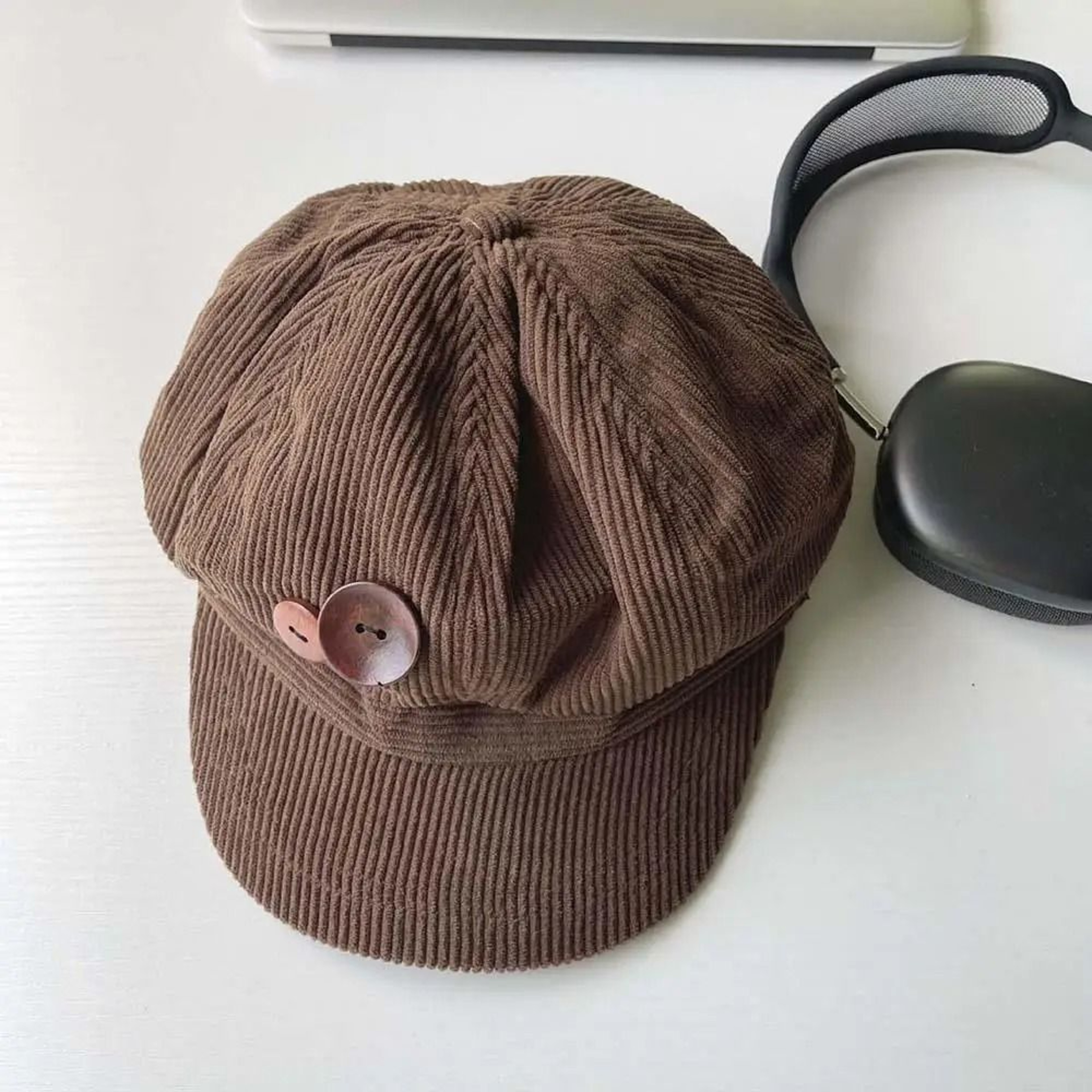 Vintage Corduroy Octagonal Artist Beret 7