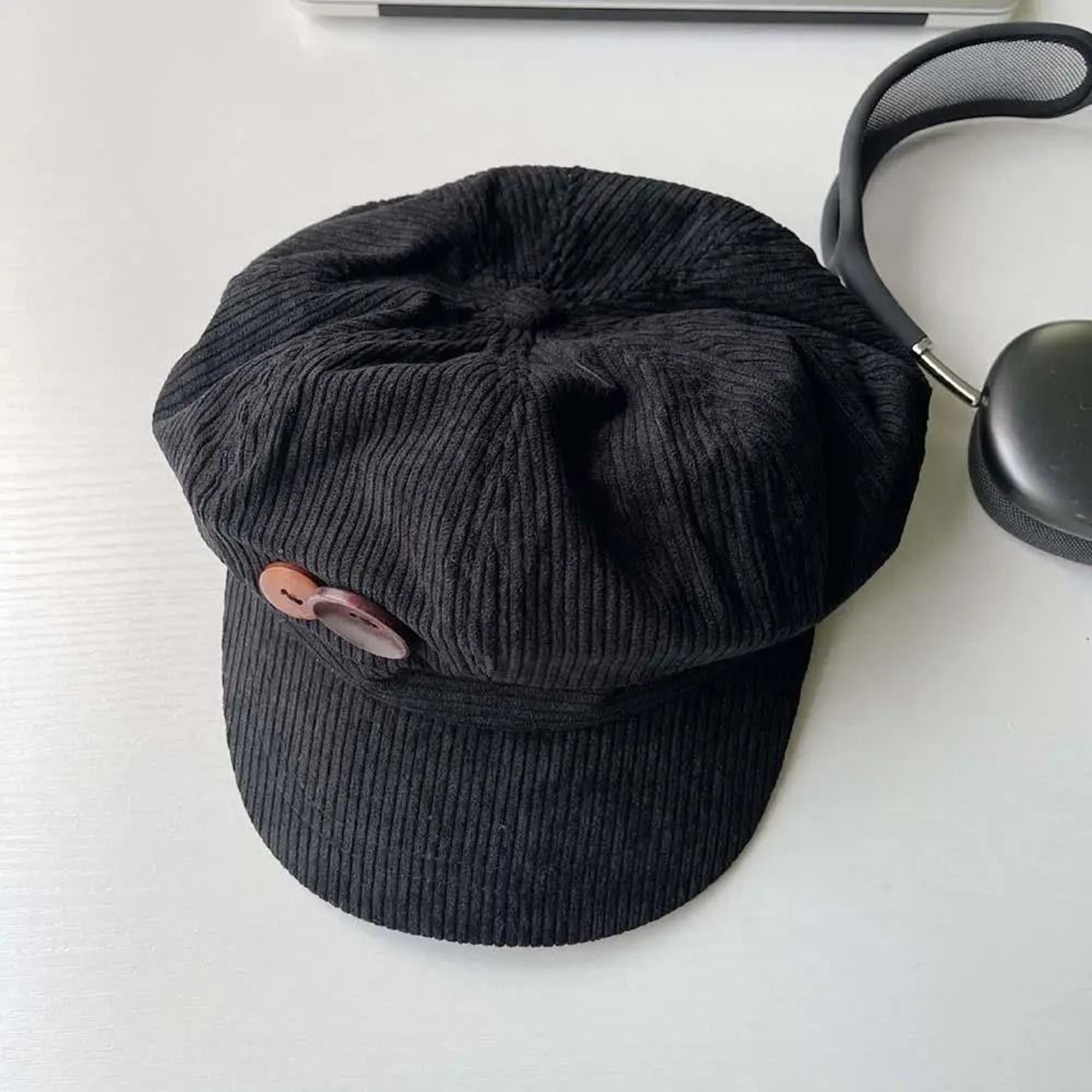 Vintage Corduroy Octagonal Artist Beret 8