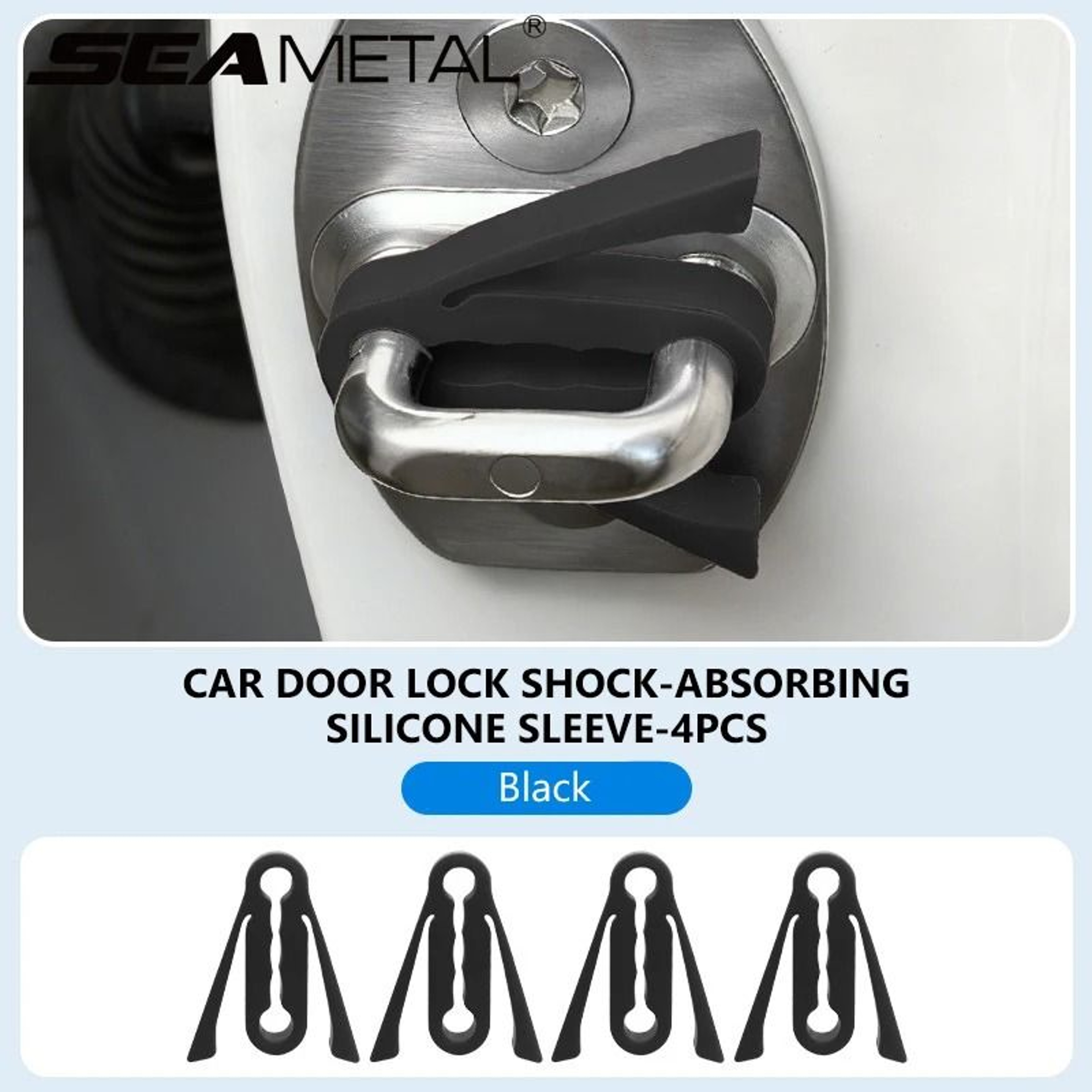 4Piece AntiShock Silicone Car Door Lock Protection Set 0