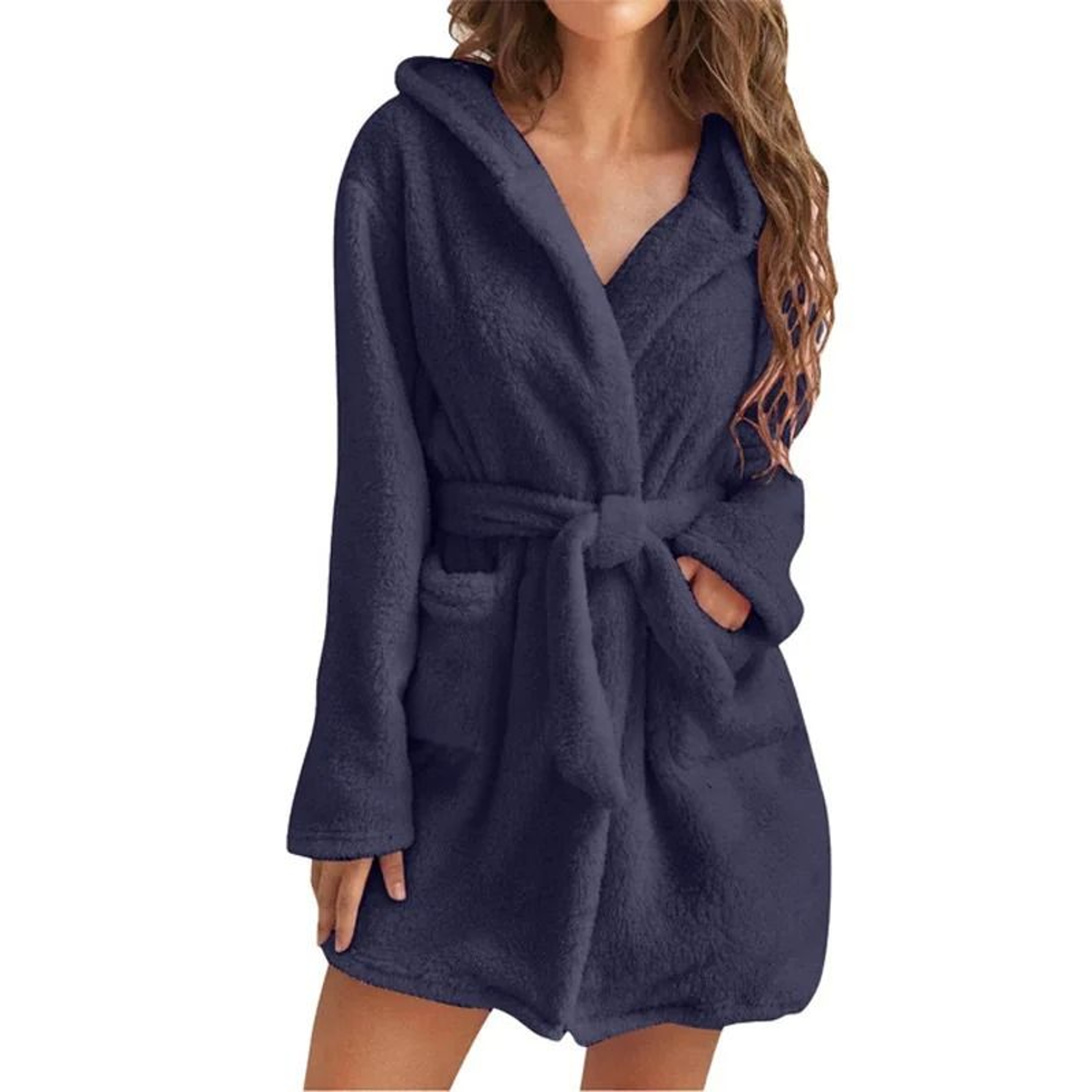 Womens UltraPlush Hooded Winter Bathrobe 9