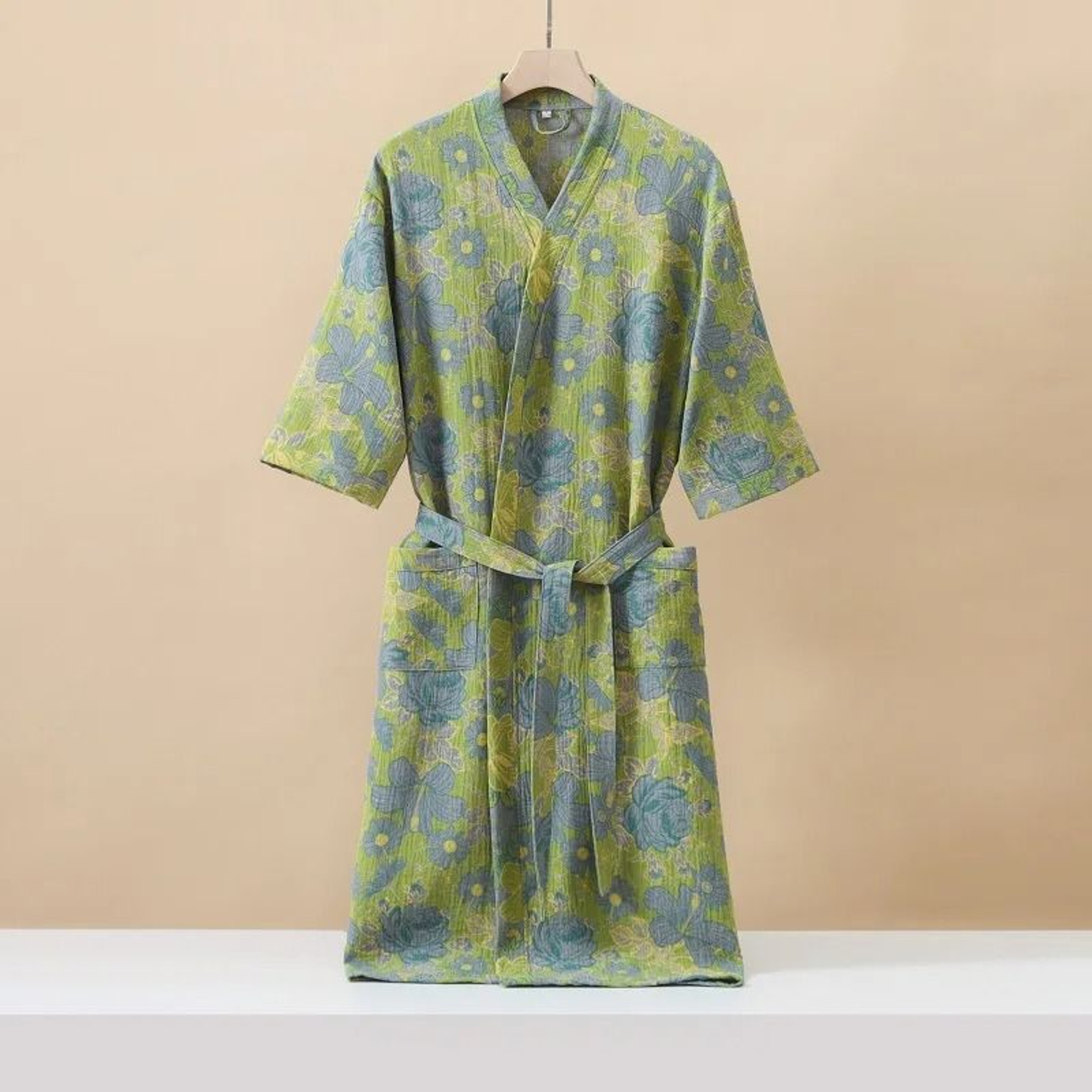 Fashionable Printed HalfSleeve Cotton Kimono Bathrobe 13