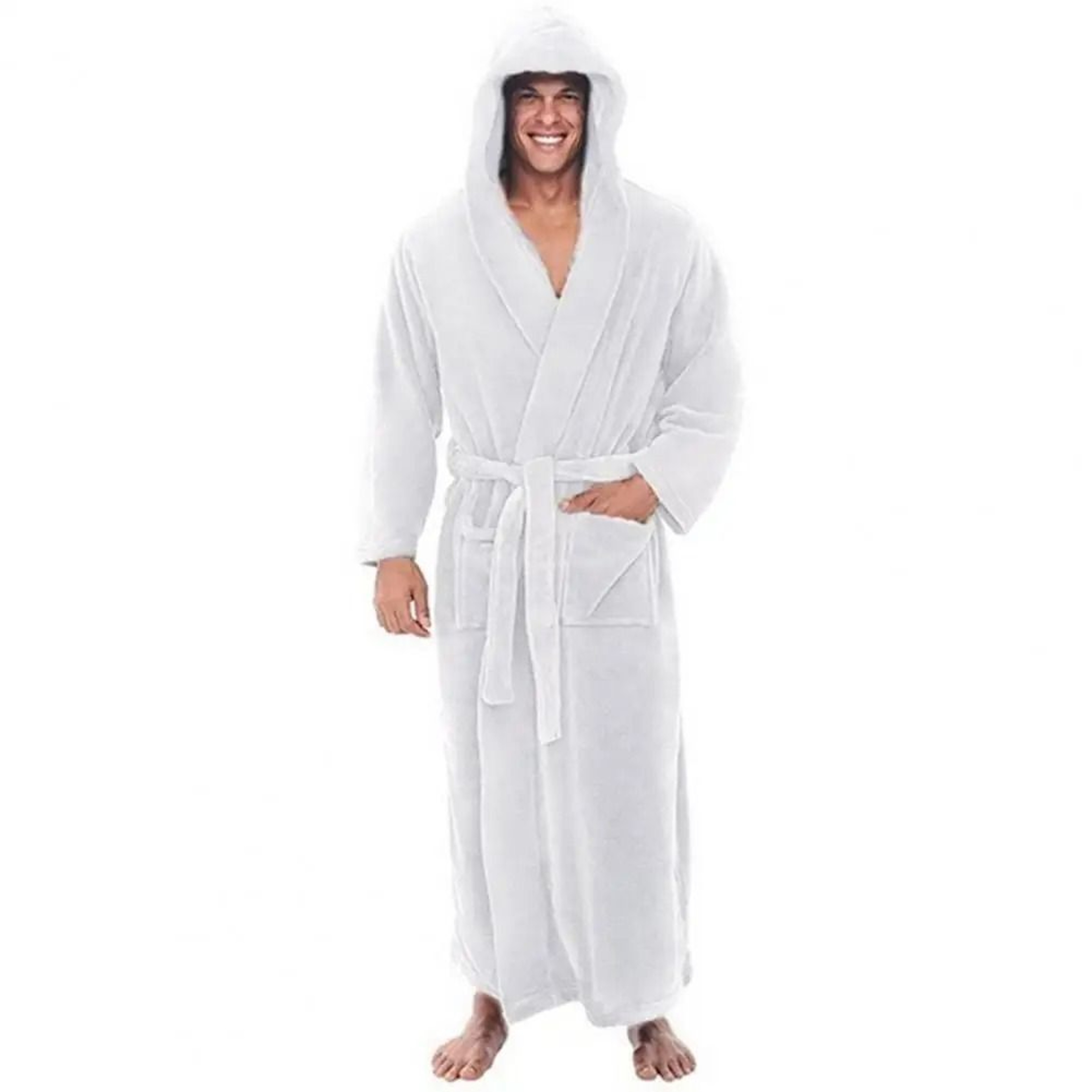 UltraSoft Plush Hooded Bathrobe  FullLength Fluffy Winter Loungewear 9