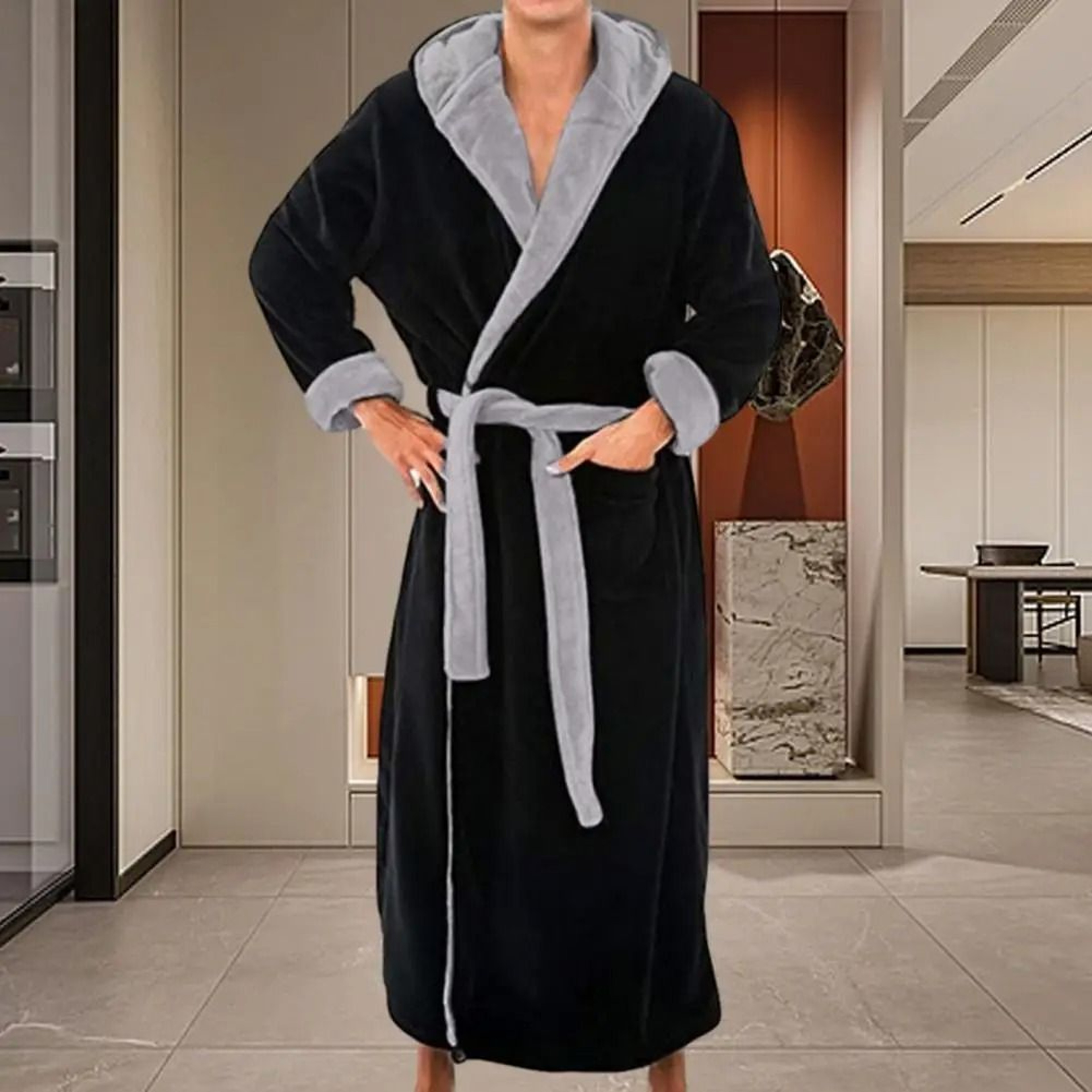 UltraSoft Plush Hooded Bathrobe  FullLength Fluffy Winter Loungewear 2