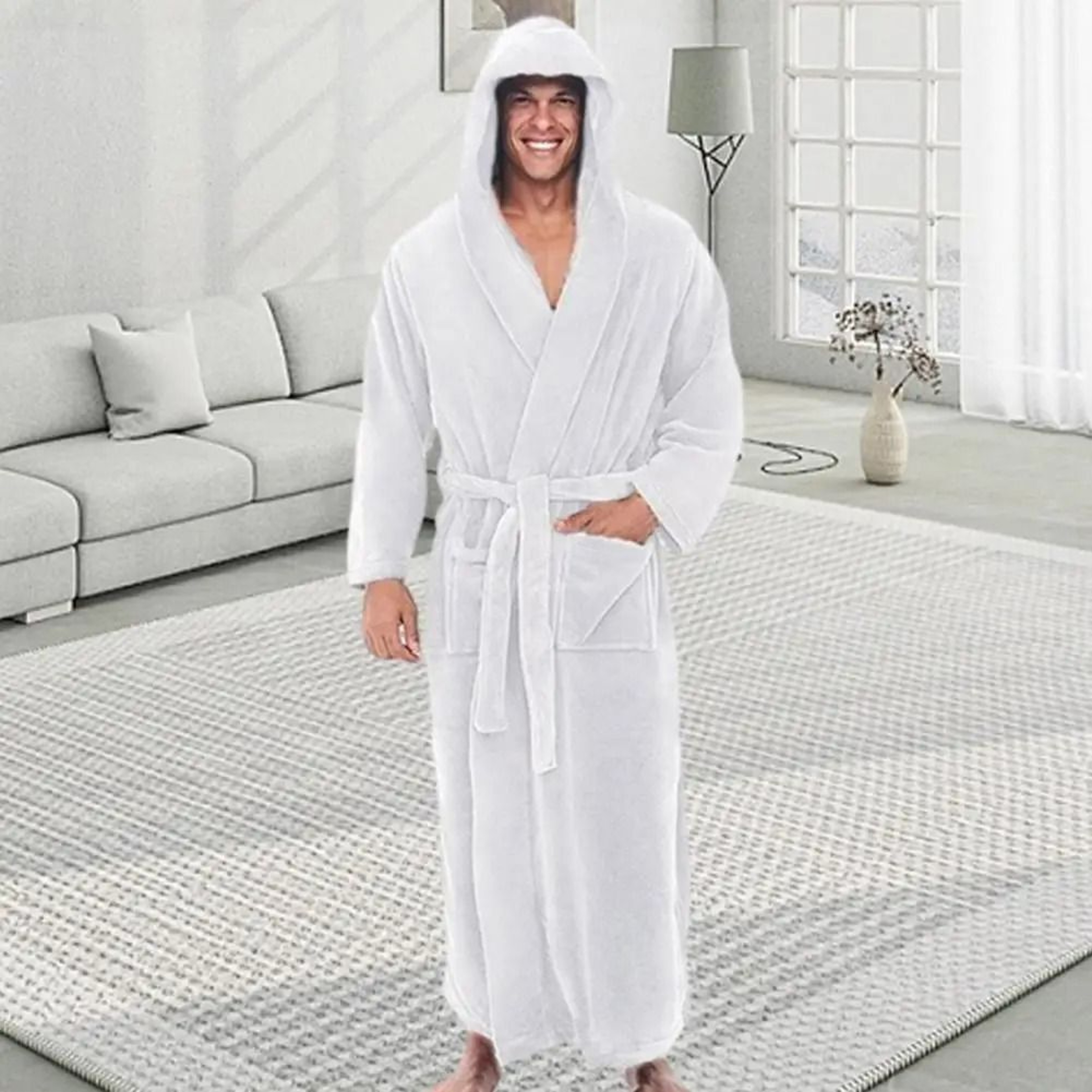 UltraSoft Plush Hooded Bathrobe  FullLength Fluffy Winter Loungewear 4