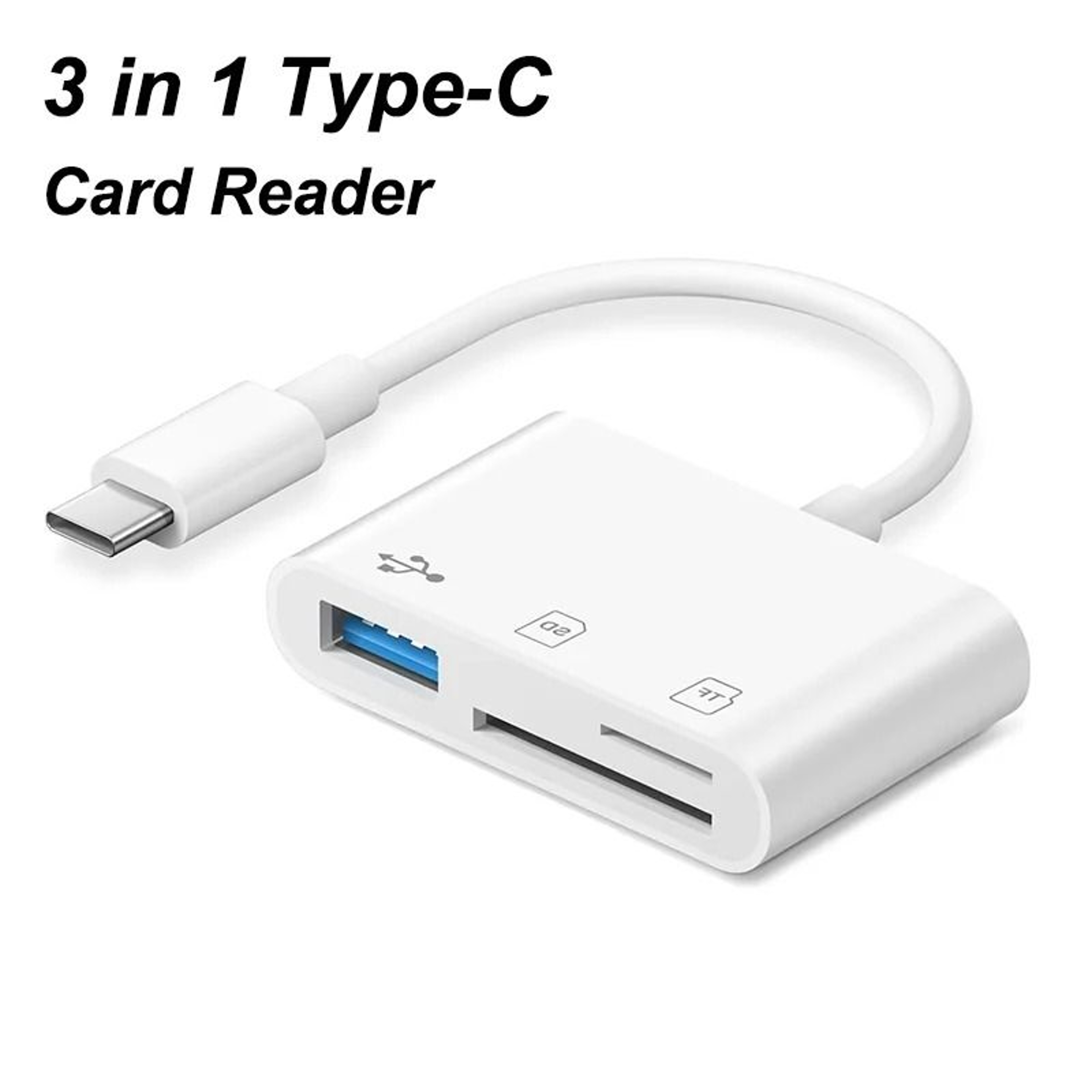 3in1 USBC Camera Card Reader  HighSpeed SDTF  USB Hub 7