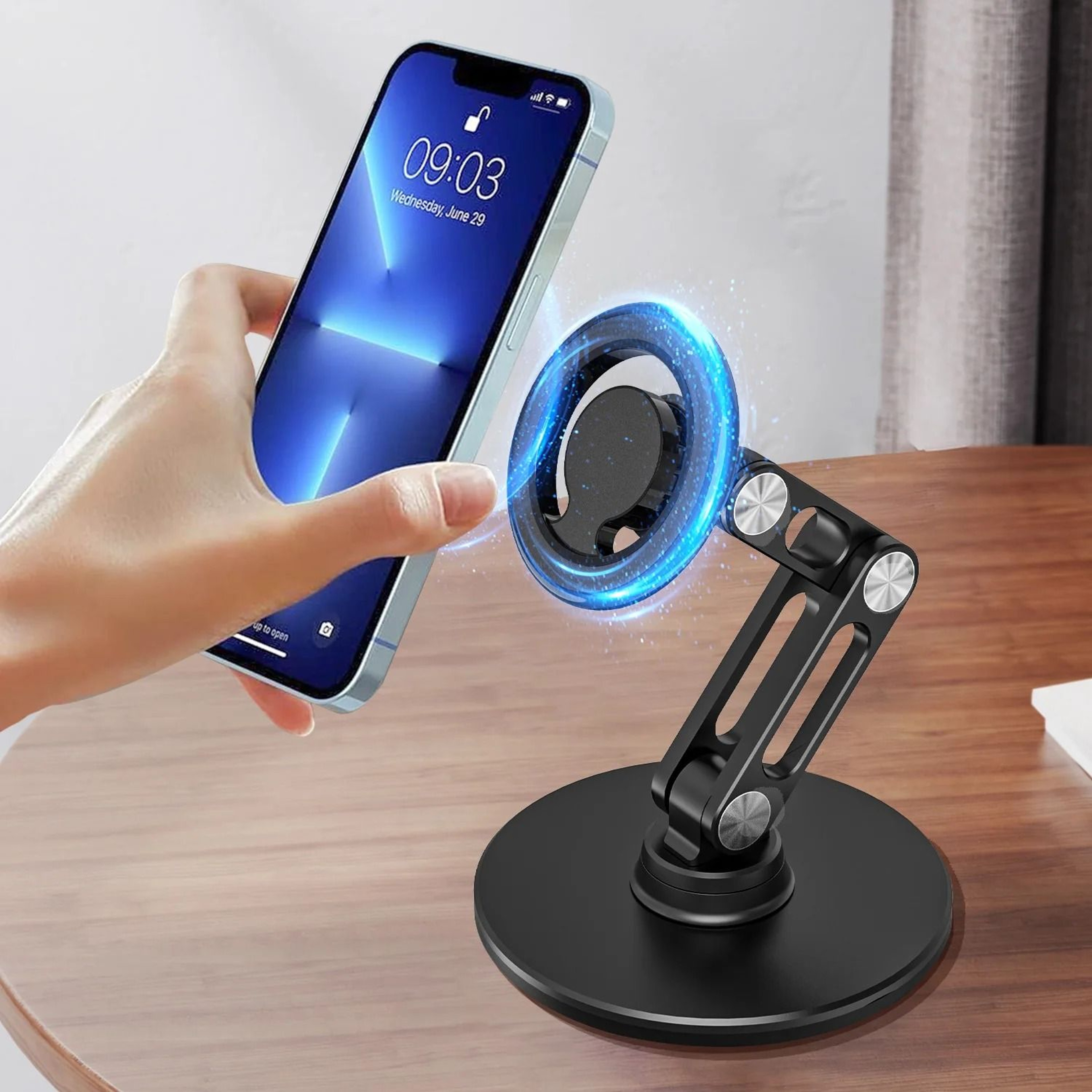 Magnetic Foldable Desktop Stand  Premium Universal Phone Support 0