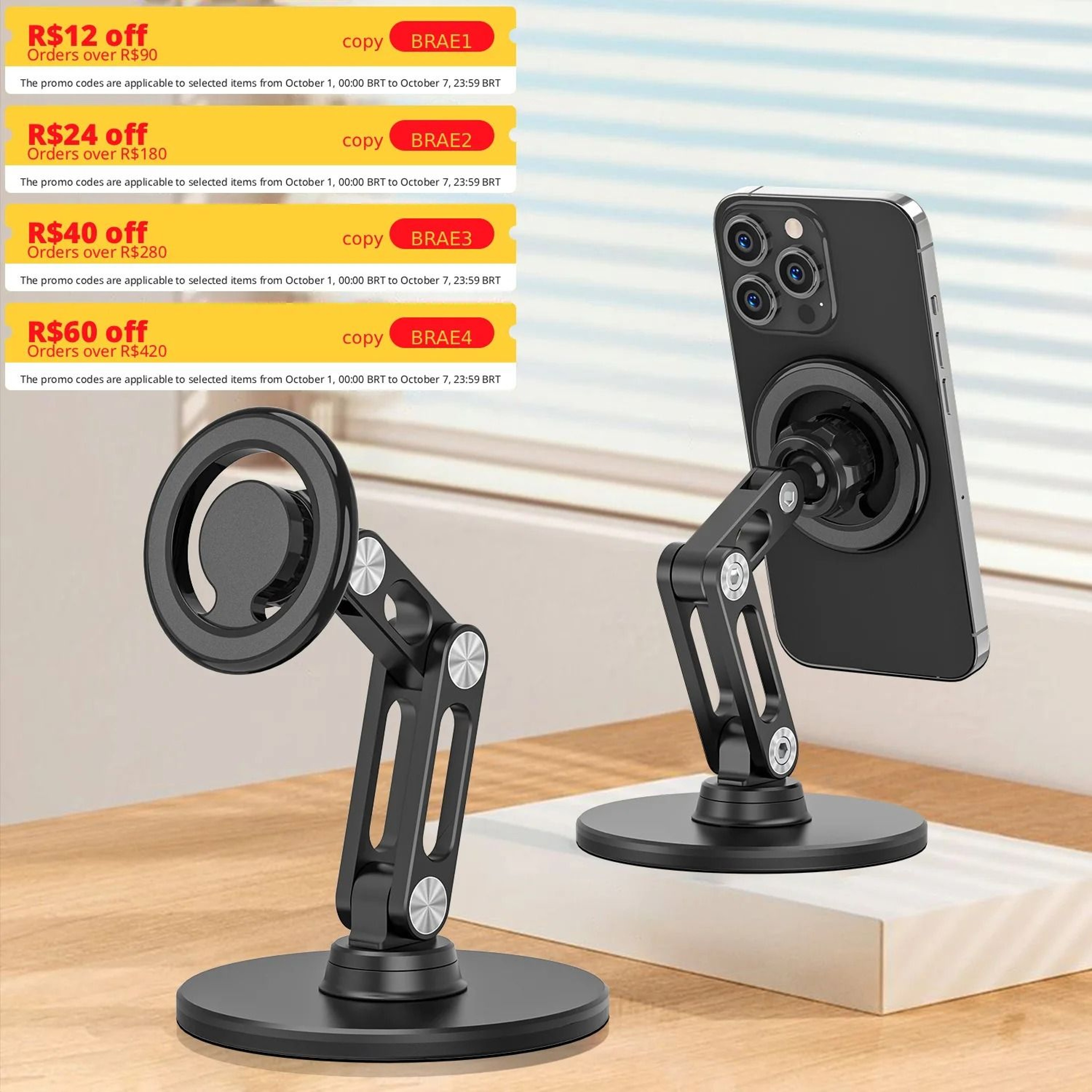 Magnetic Foldable Desktop Stand  Premium Universal Phone Support 2