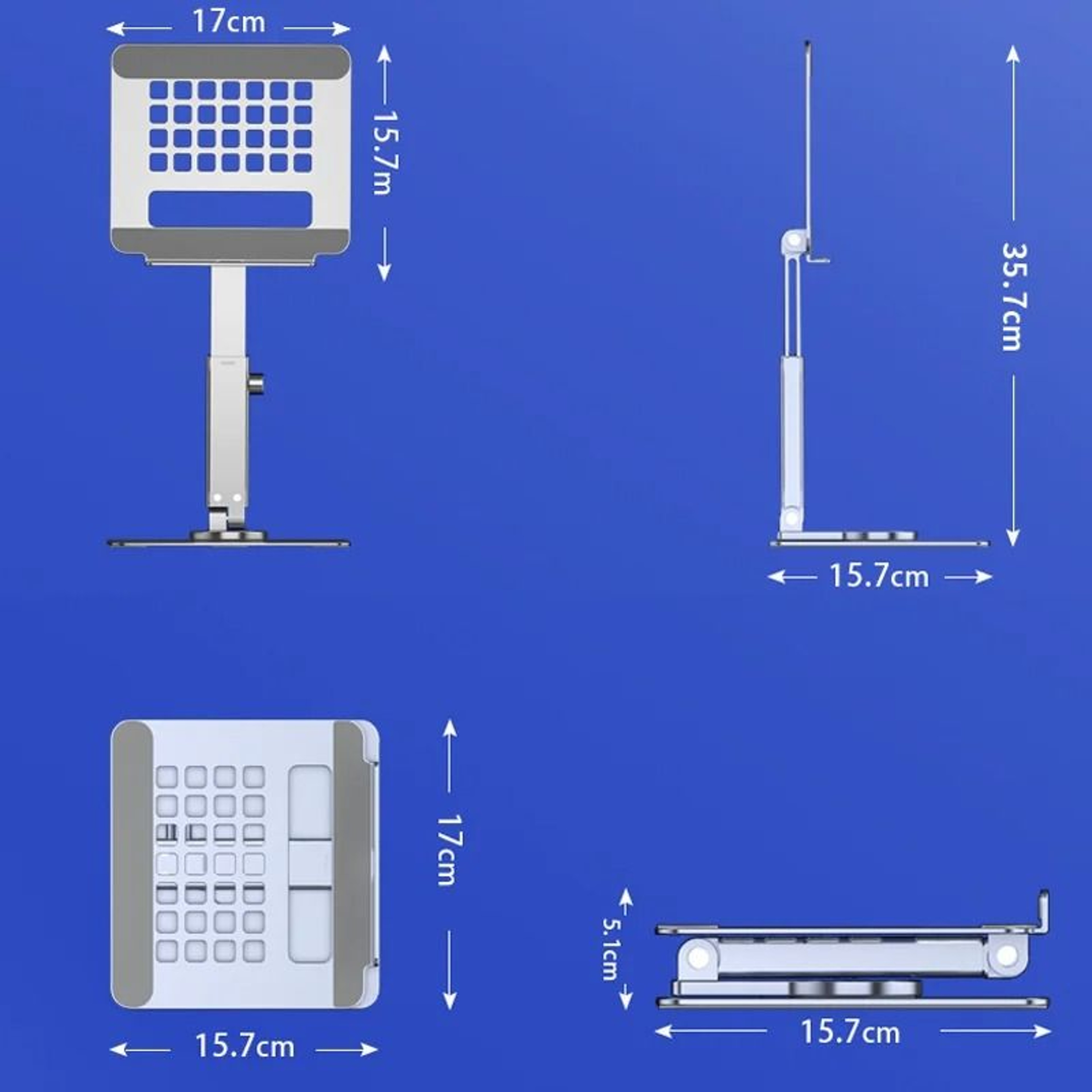 Aluminum Desktop Tablet Stand  HeavyDuty 360 Rotating Riser 6