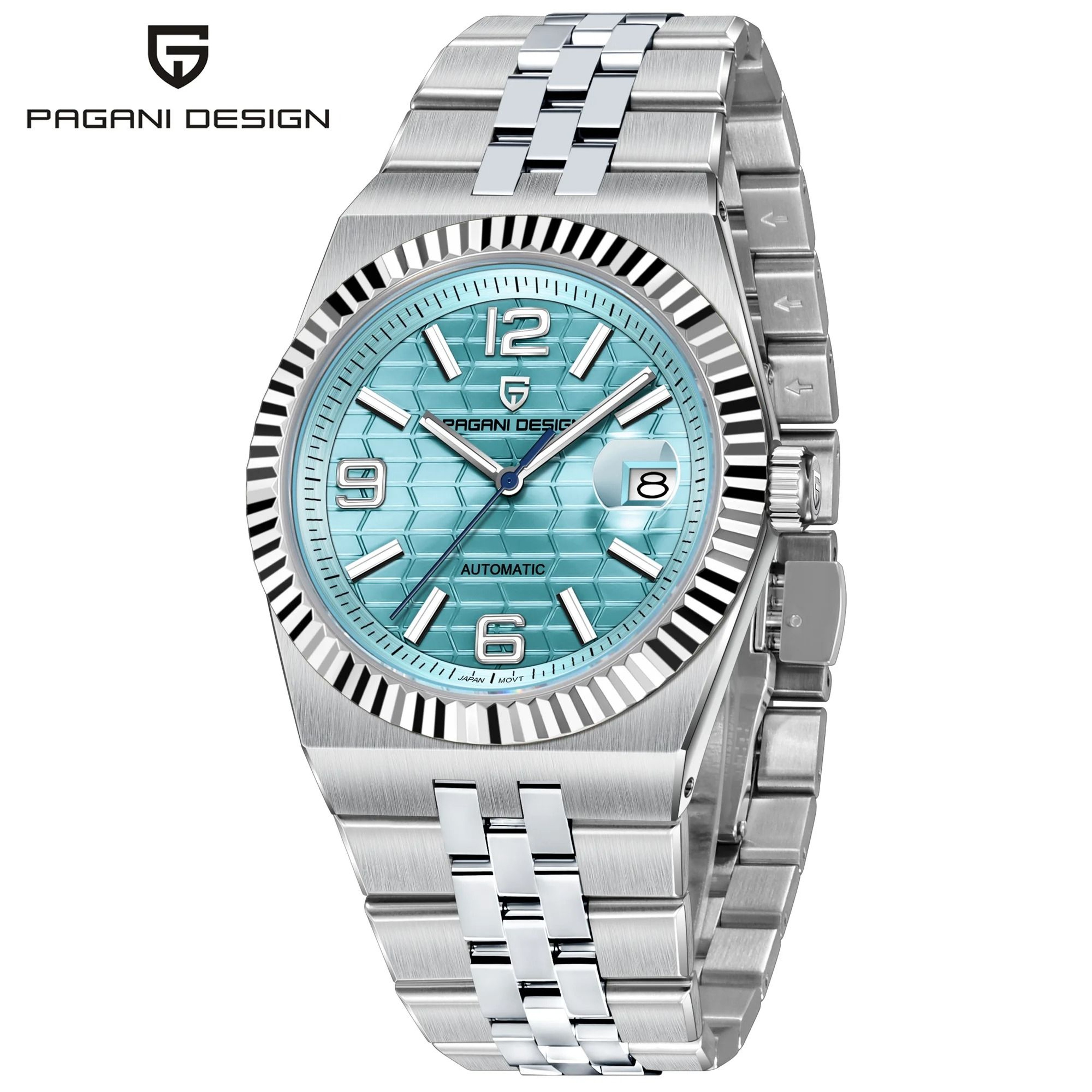 3D Rhombus Dial Automatic Watch  HighPrecision Mechanical Stainless Steel Timepiece 9