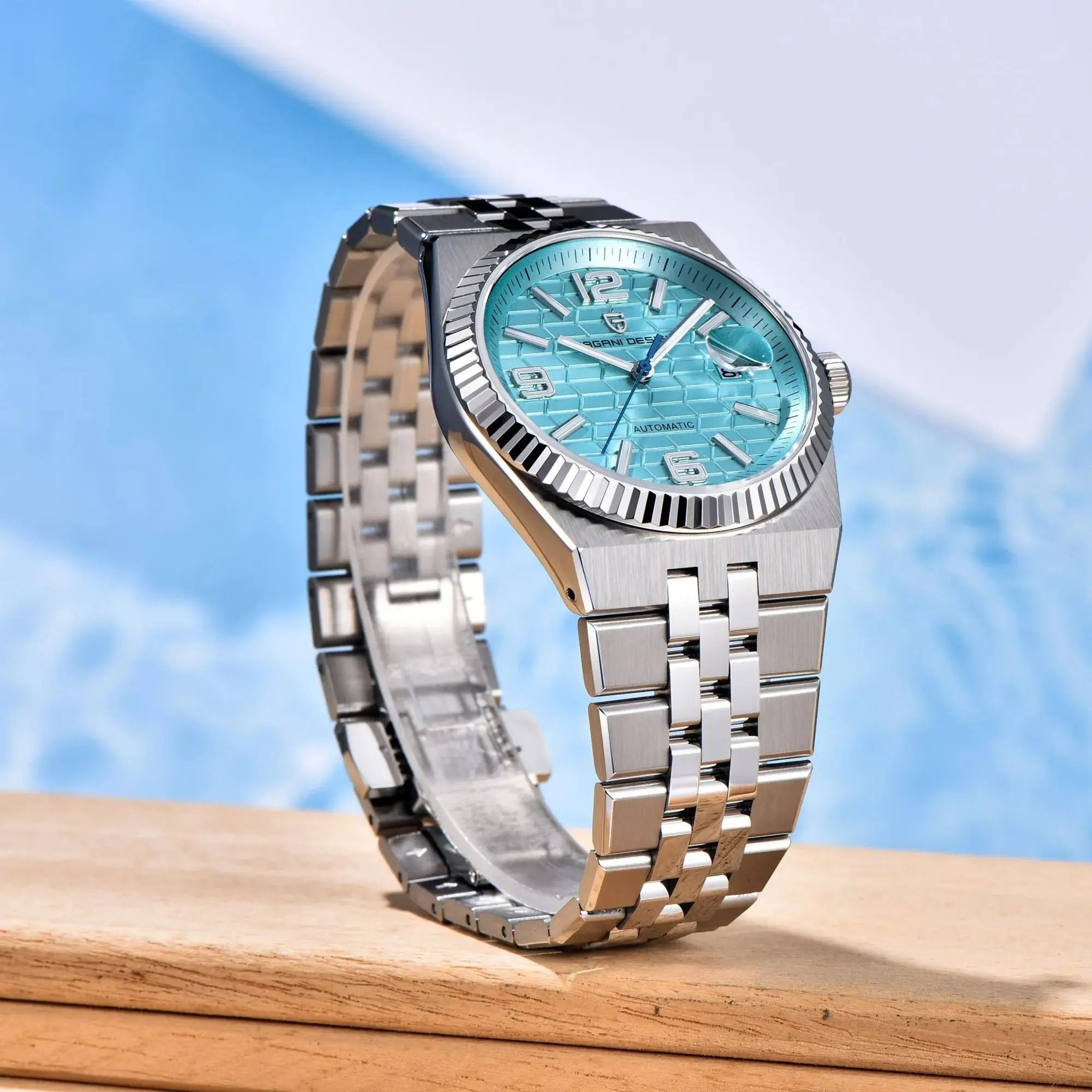 3D Rhombus Dial Automatic Watch  HighPrecision Mechanical Stainless Steel Timepiece 5