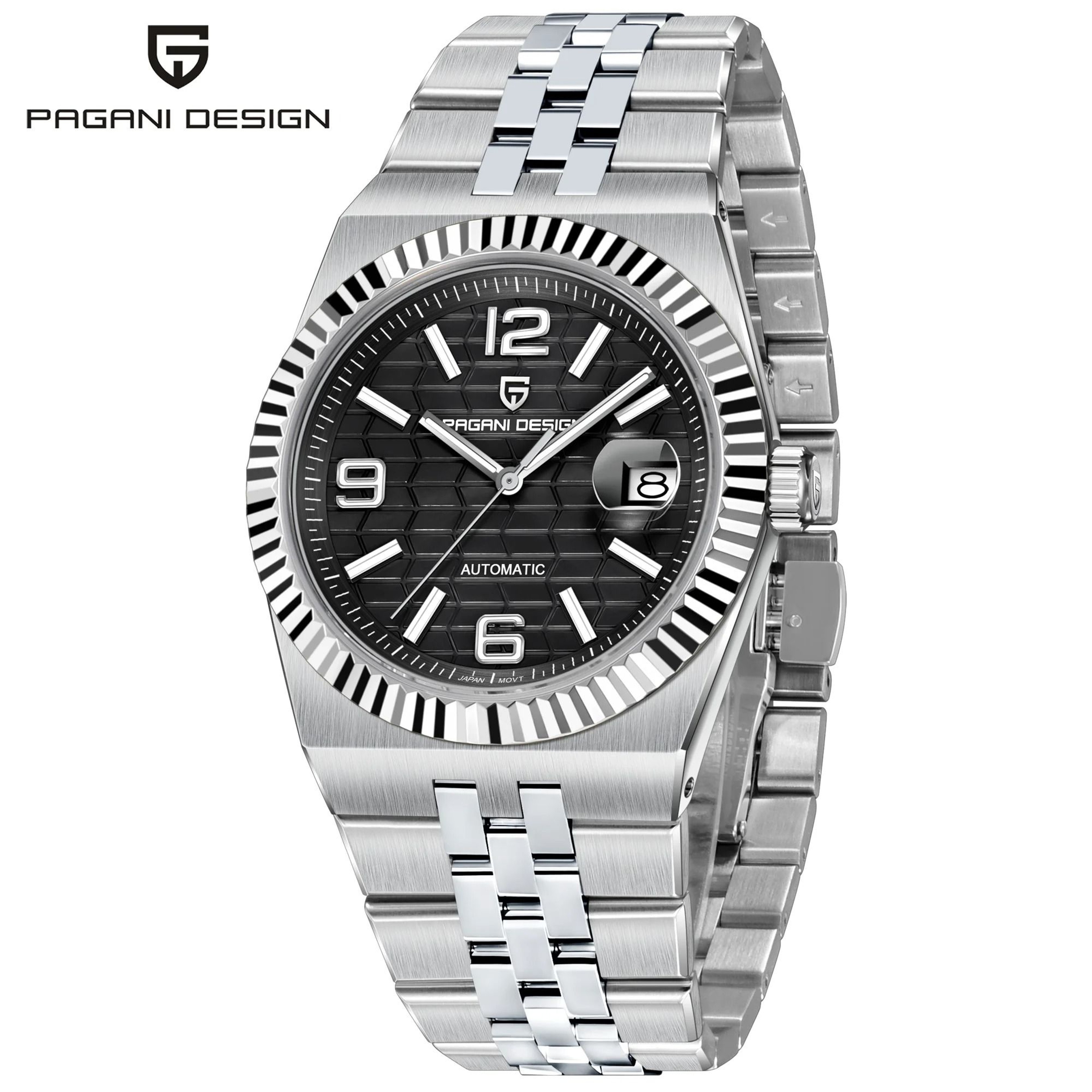 3D Rhombus Dial Automatic Watch  HighPrecision Mechanical Stainless Steel Timepiece 8