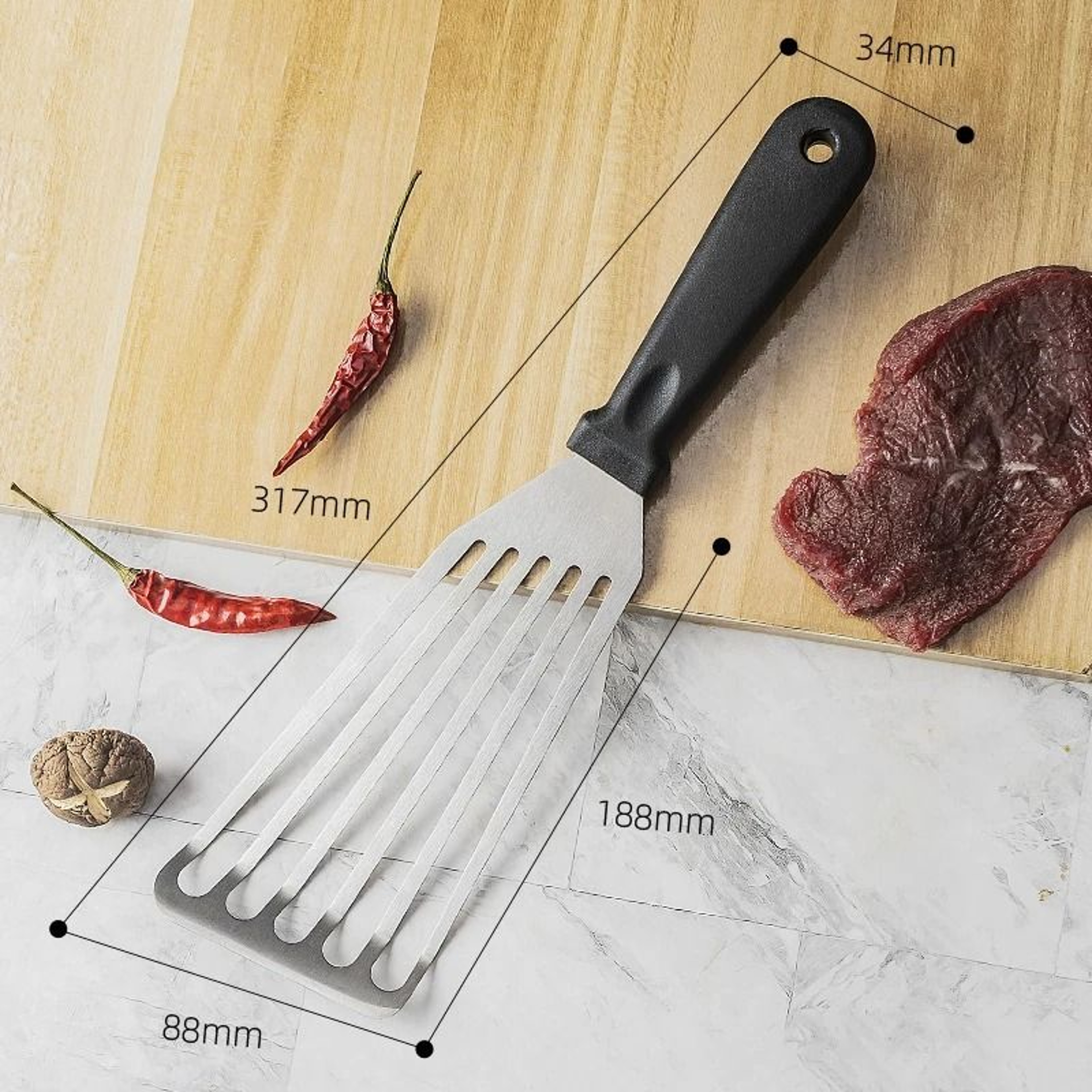 Stainless Steel Slotted Fish Spatula 5