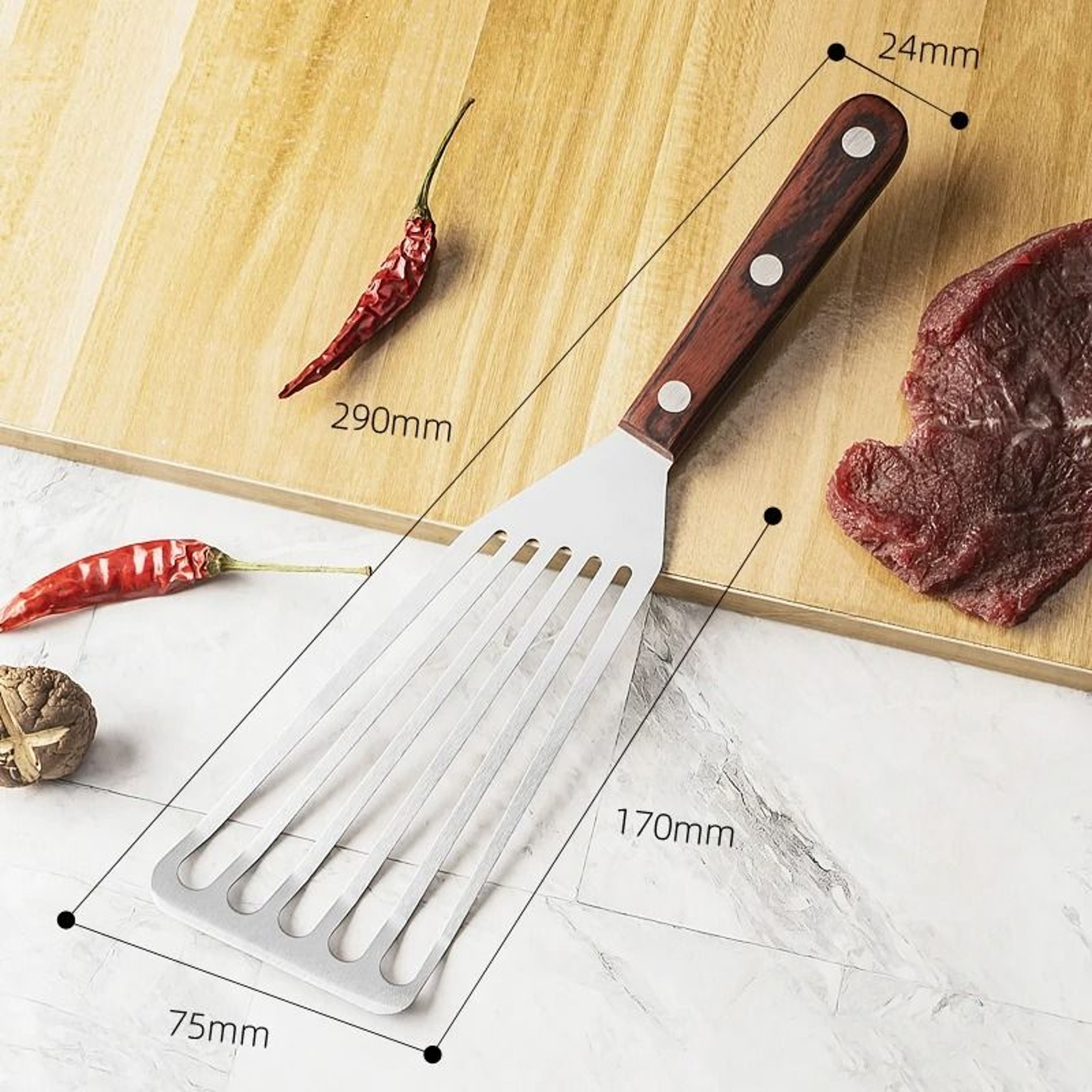 Stainless Steel Slotted Fish Spatula 7