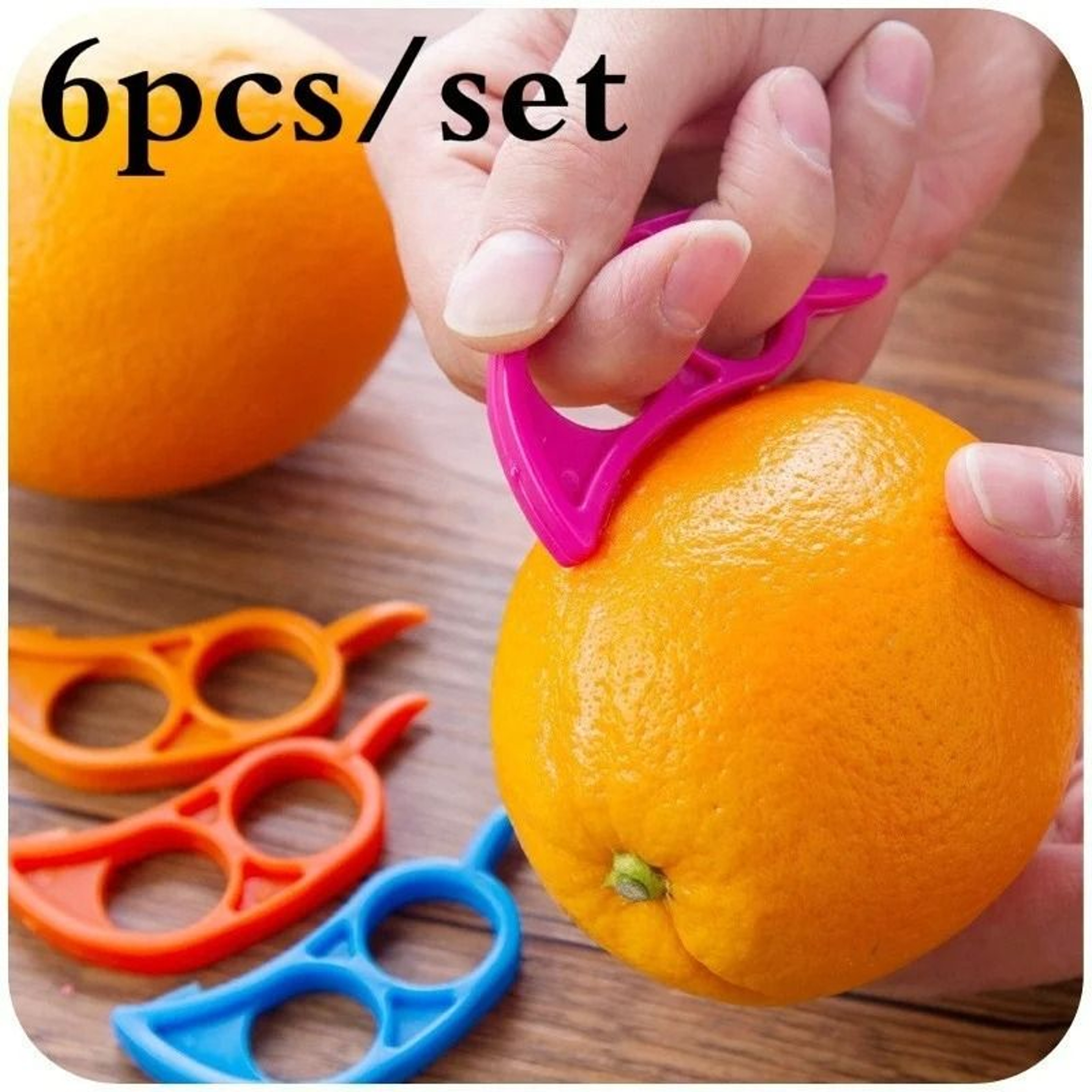 6Piece MultiColor Citrus Slicer  Easy Opener Set 1