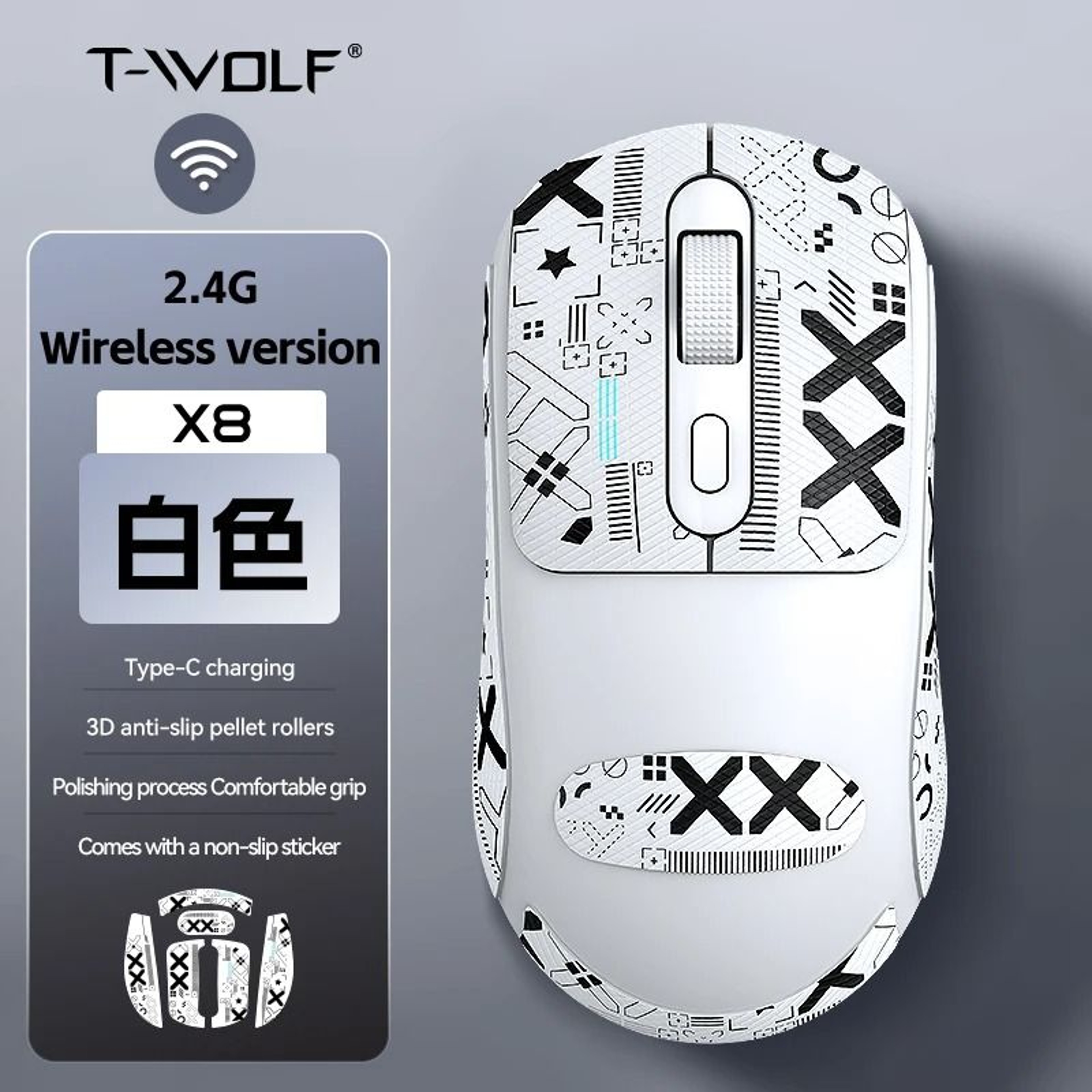 Ergonomic RGB Silent Wireless Office Mouse 2