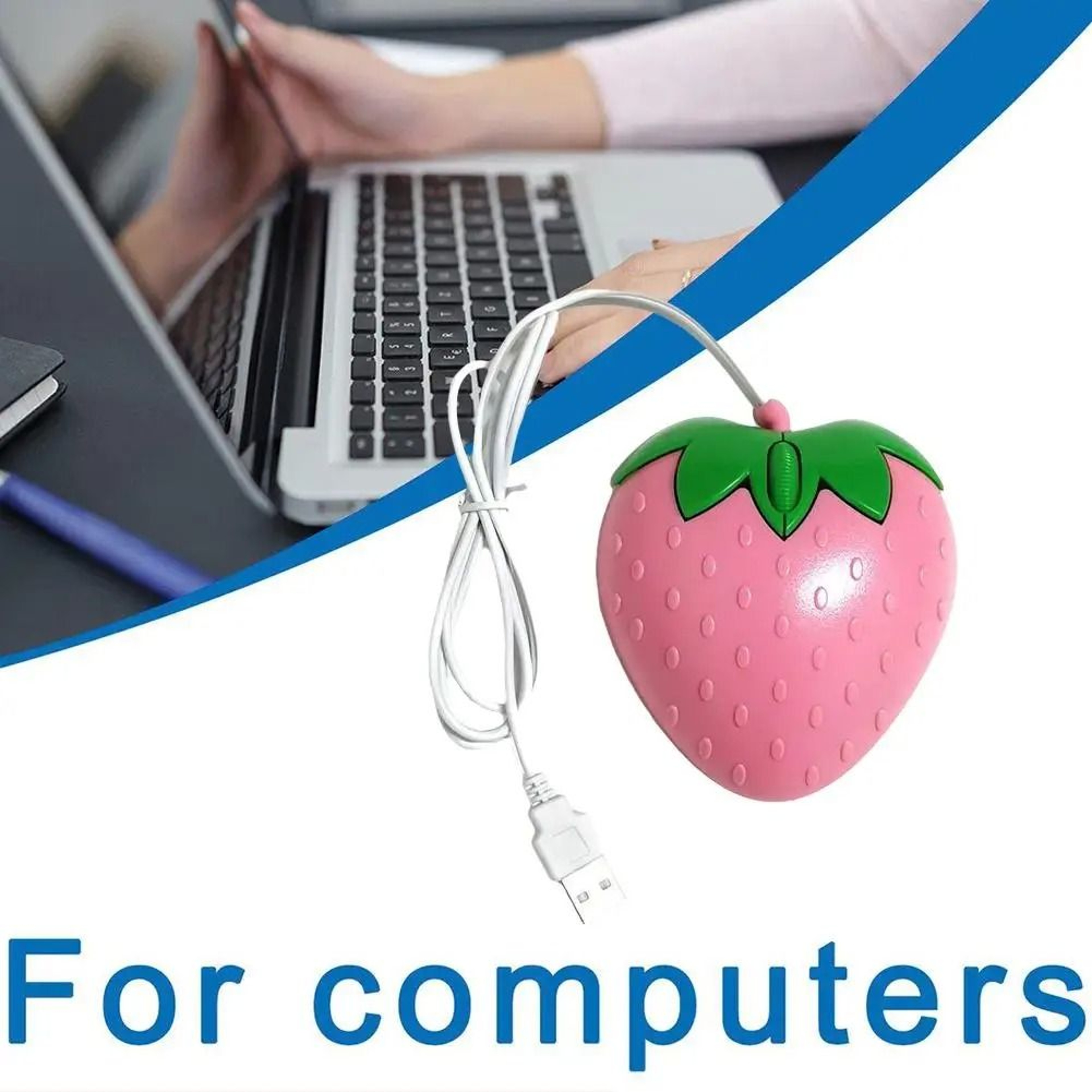 Creative Strawberry Shaped Mini Wired Mouse 2