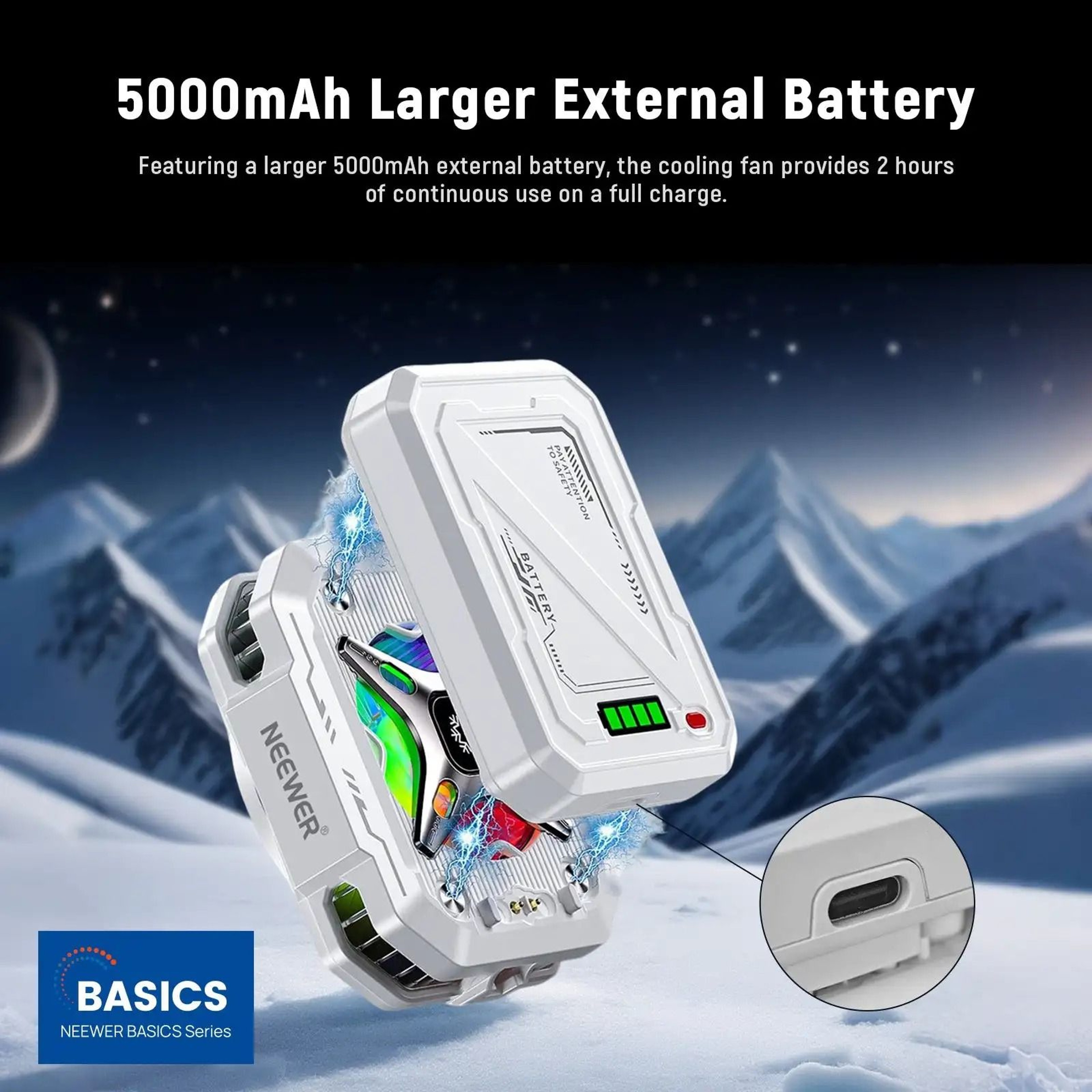 Magnetic Phone Cooler  5000mAh Power Bank Hybrid 1