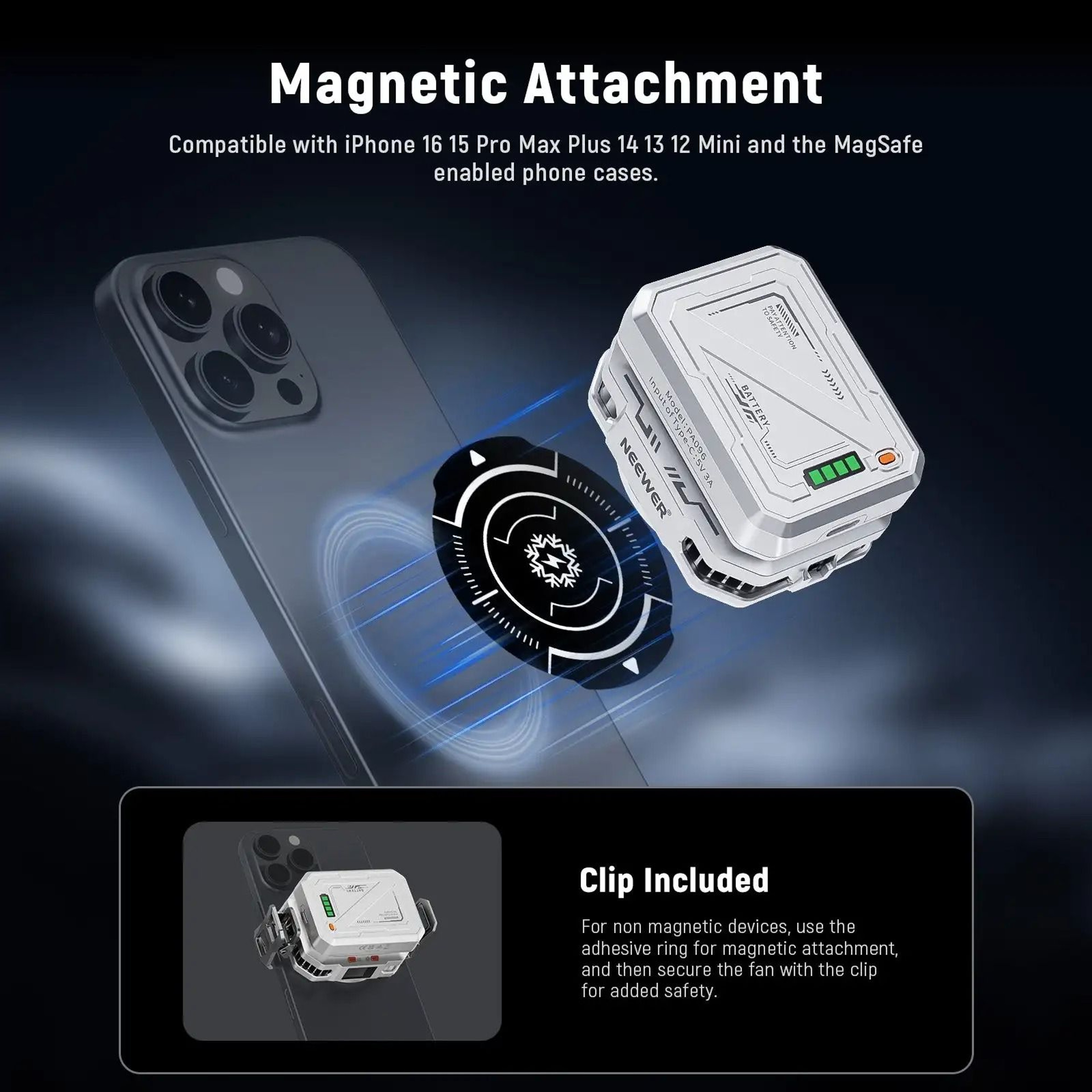 Magnetic Phone Cooler  5000mAh Power Bank Hybrid 2