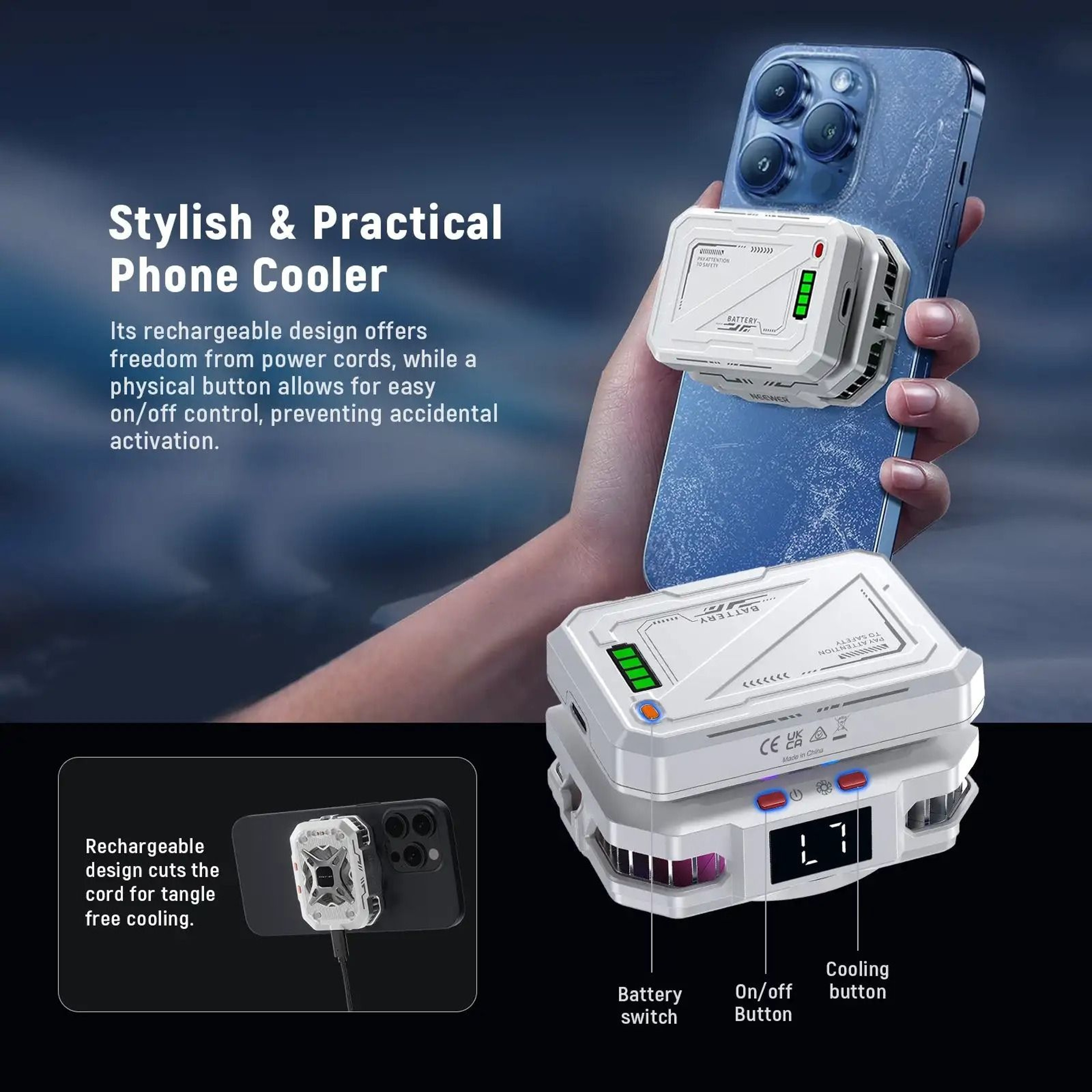 Magnetic Phone Cooler  5000mAh Power Bank Hybrid 3