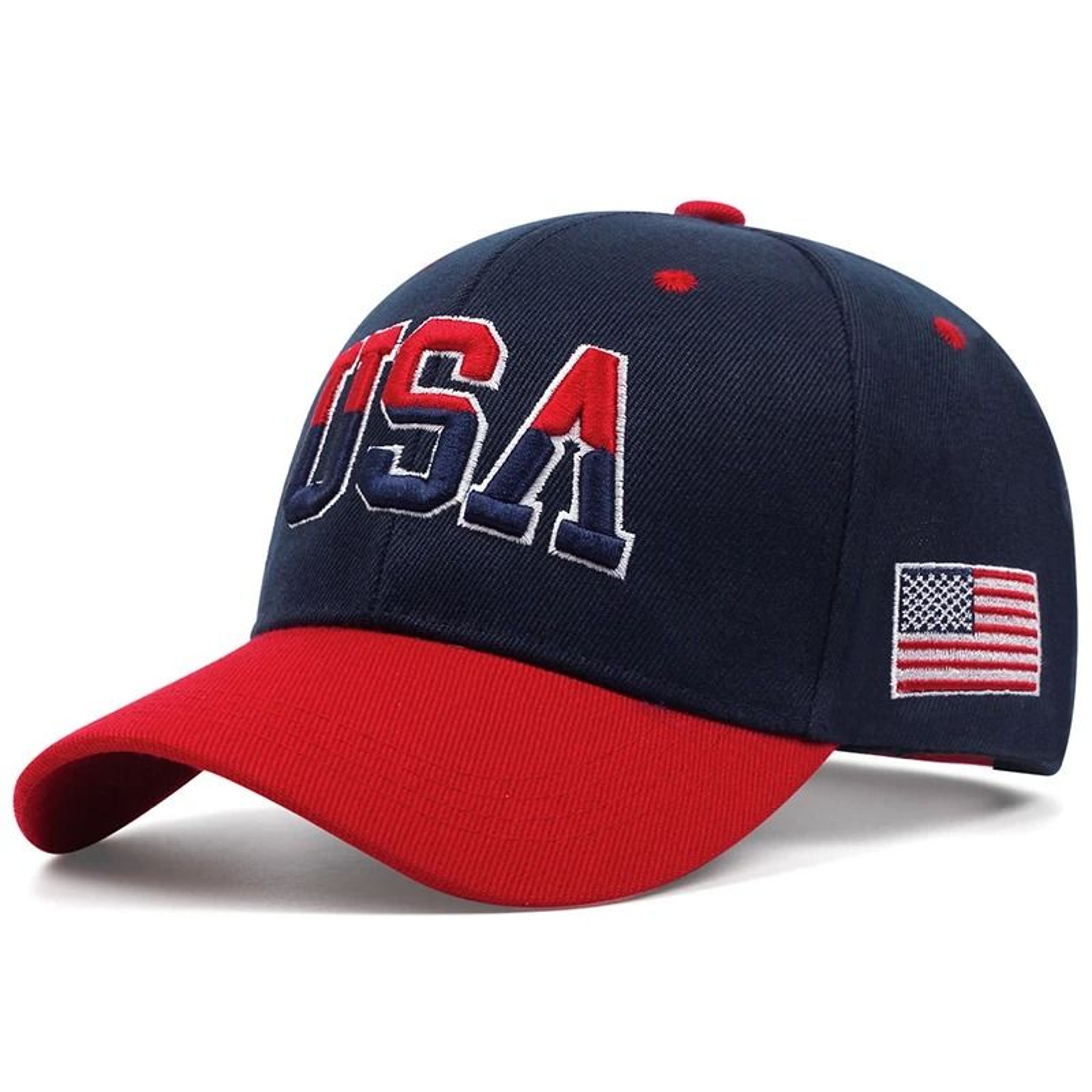 USA Side American Flag Flat Edge Hat 9