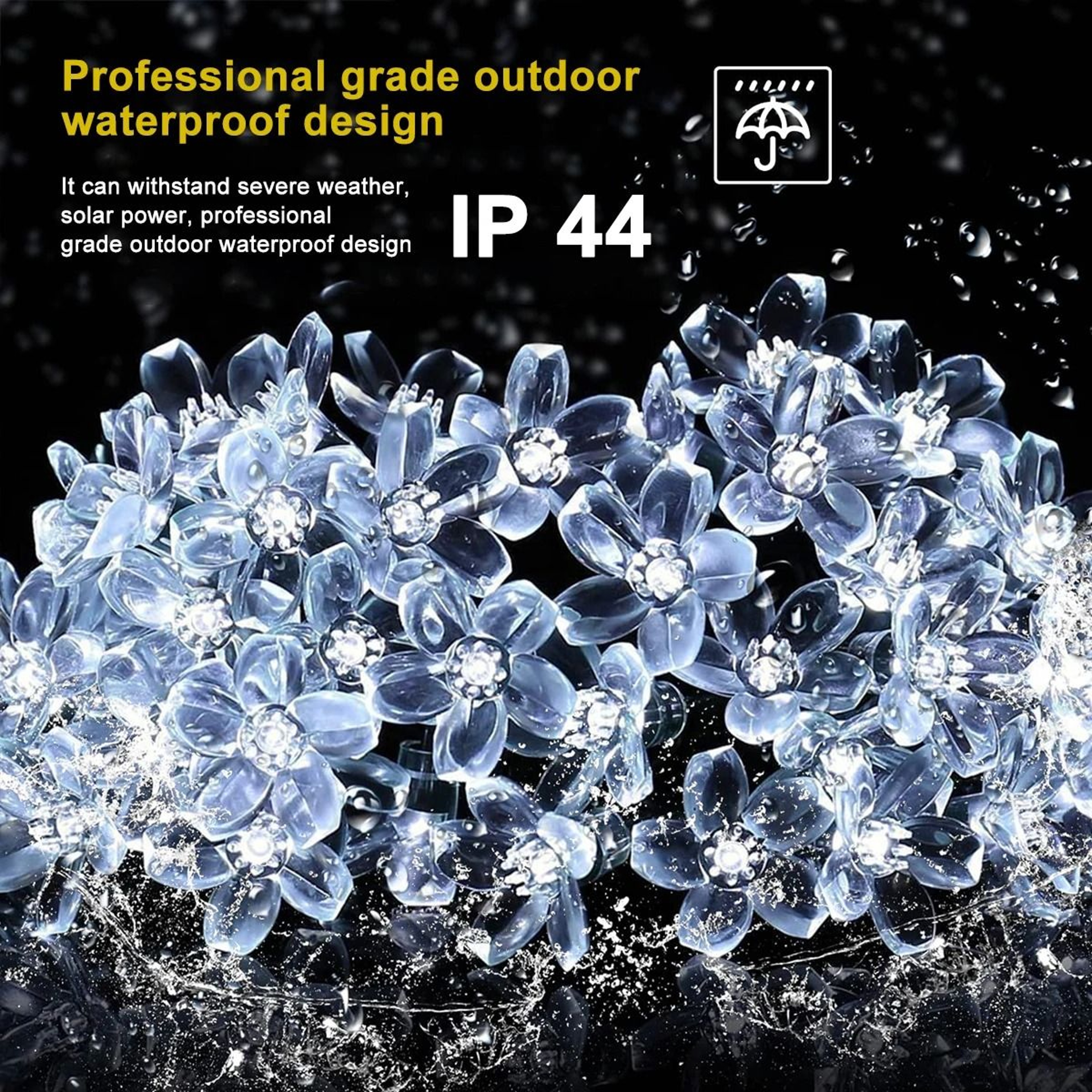 Solar Cherry Blossom Waterproof String Lights 3