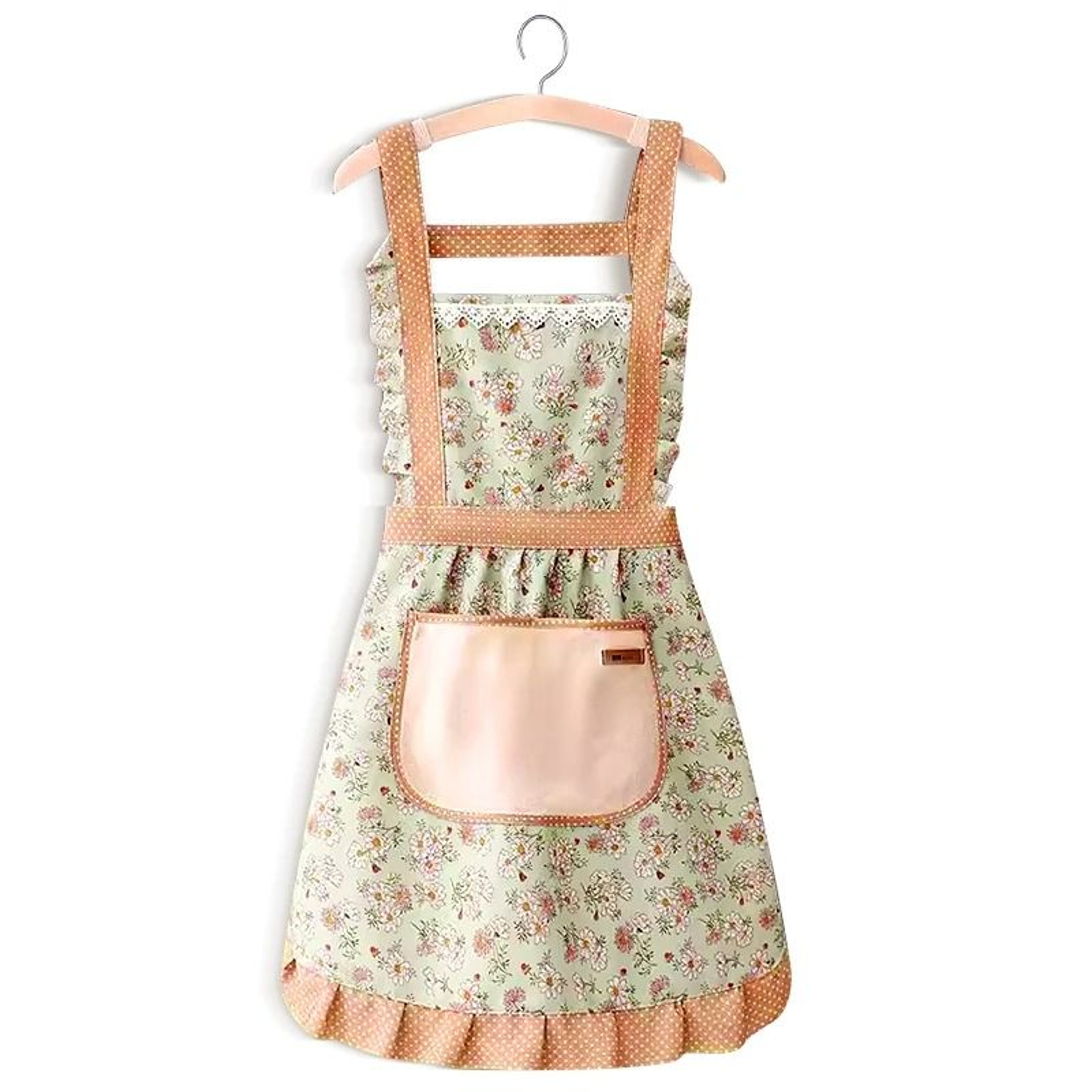 Floral Cotton Canvas Kitchen Apron 0