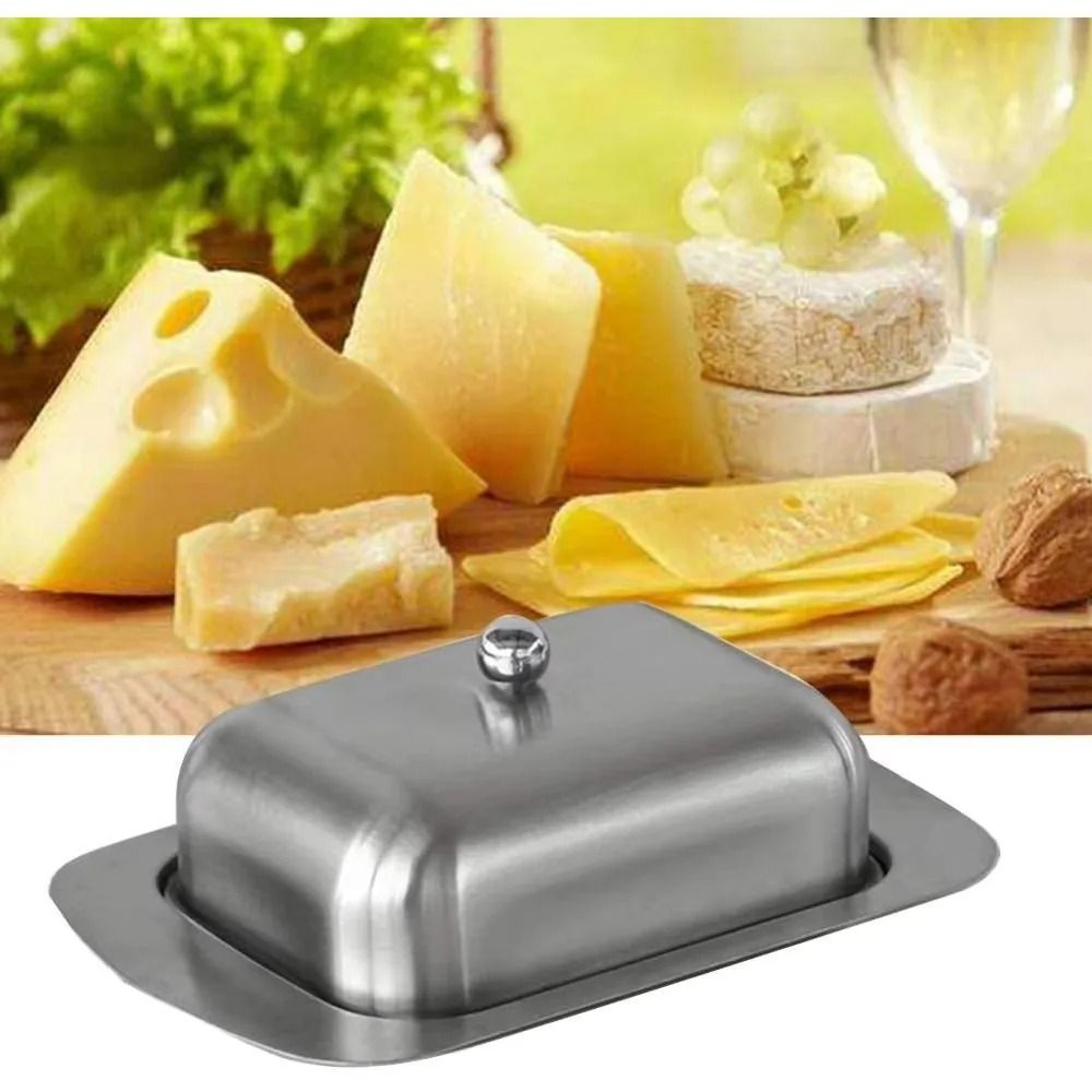 Stainless Steel Butter Dish  Cheese Container 1