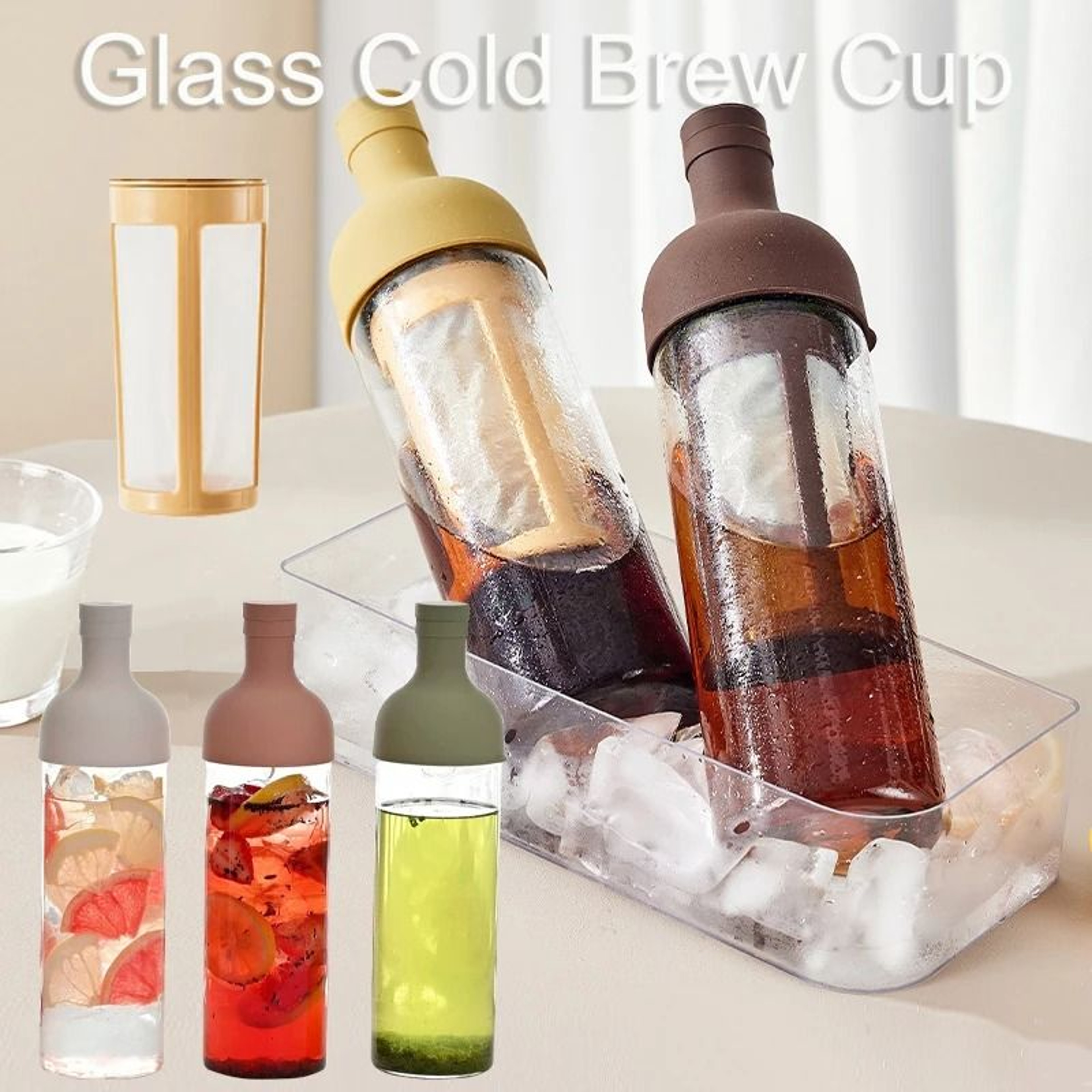 Crystal Brew Glass Cold Brewer  900ML Refrigerator Iced Coffee  Tea Maker 0