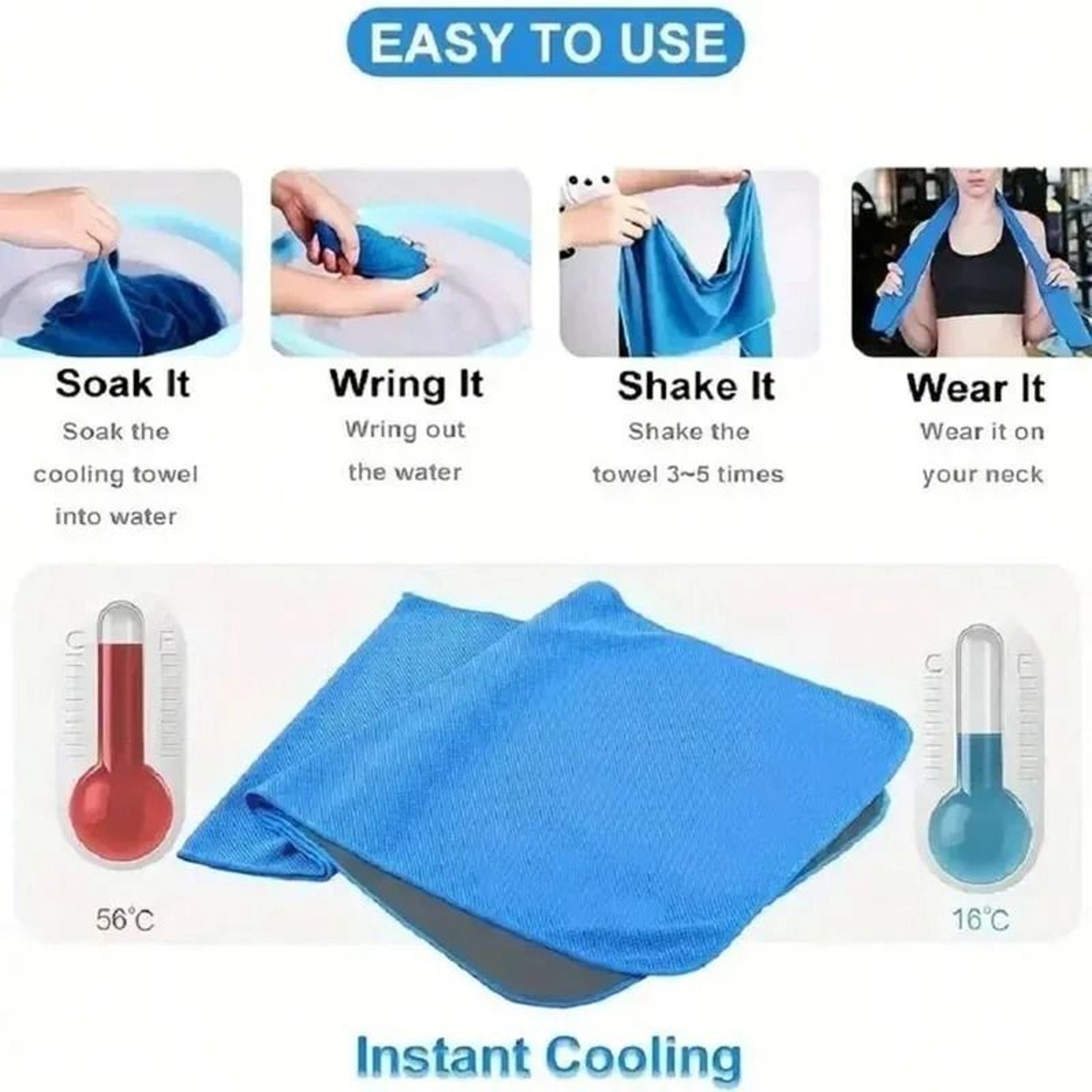 Instant Chill Cooling Sports Towel  Portable QuickDry Gym  Yoga Towel 1