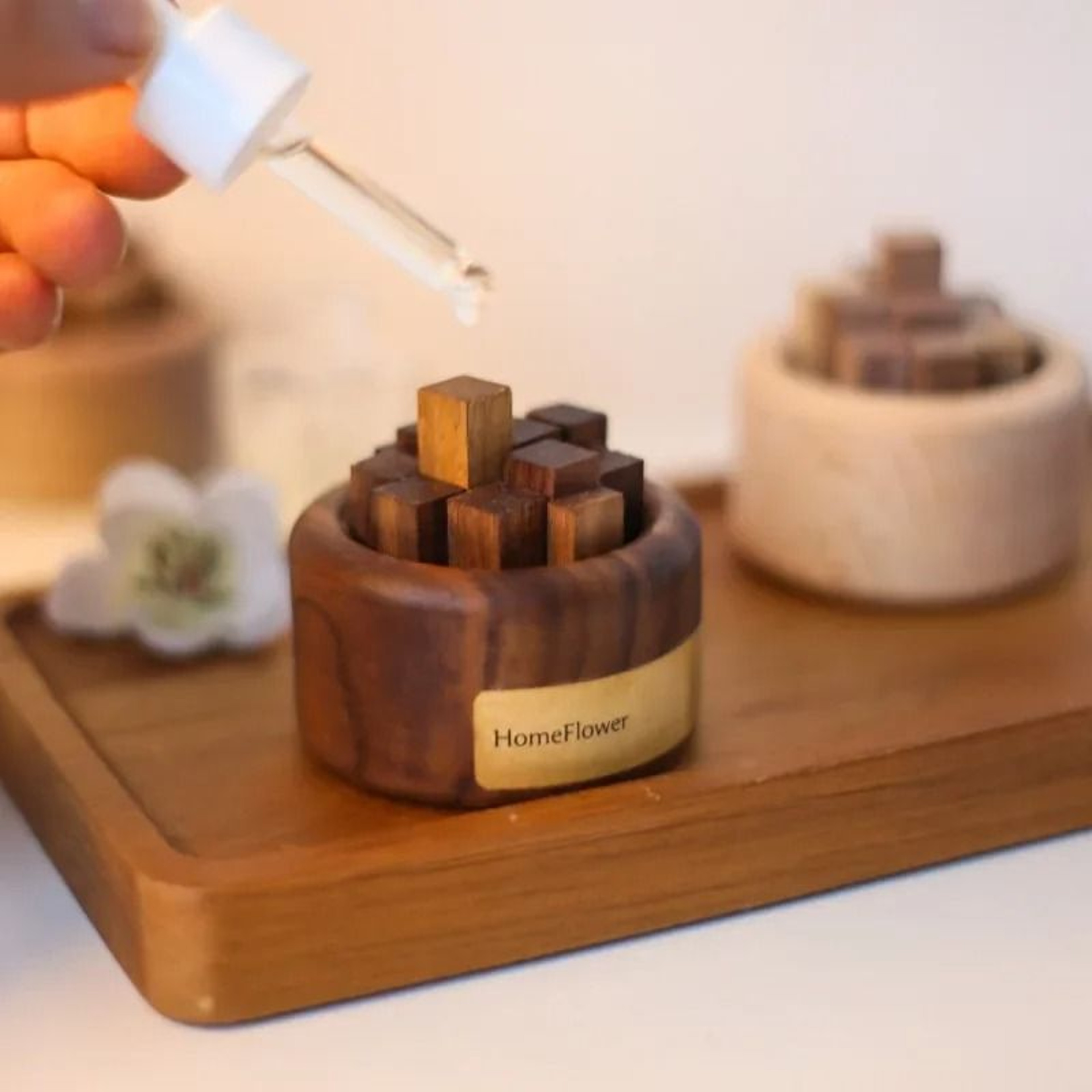 Zen Wood Essential Oil Diffuser  Handcrafted Beech  Walnut Fragrance Expander 0