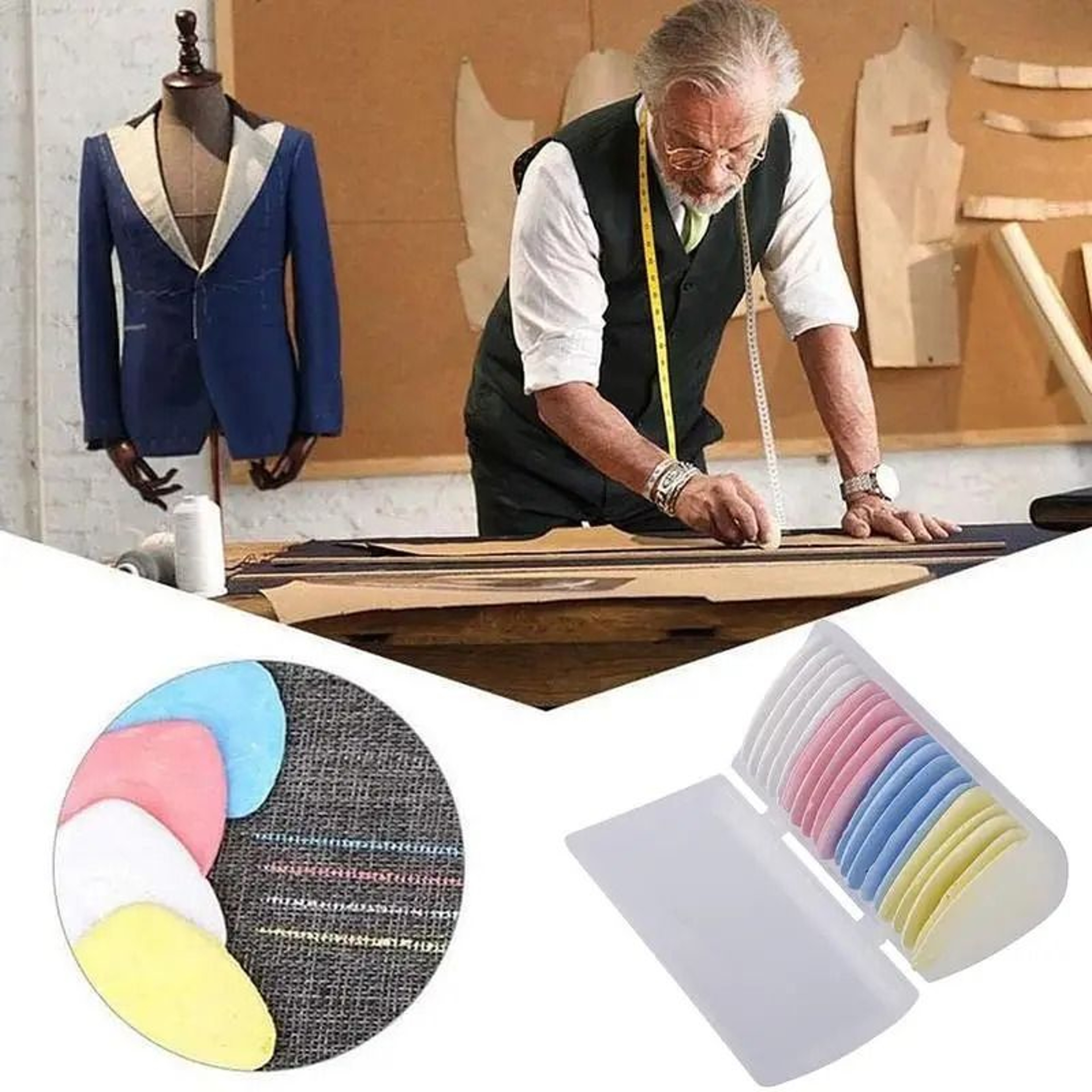 Tailors Chalk Set  Erasable Fabric Markers For Sewing  Patchwork 1