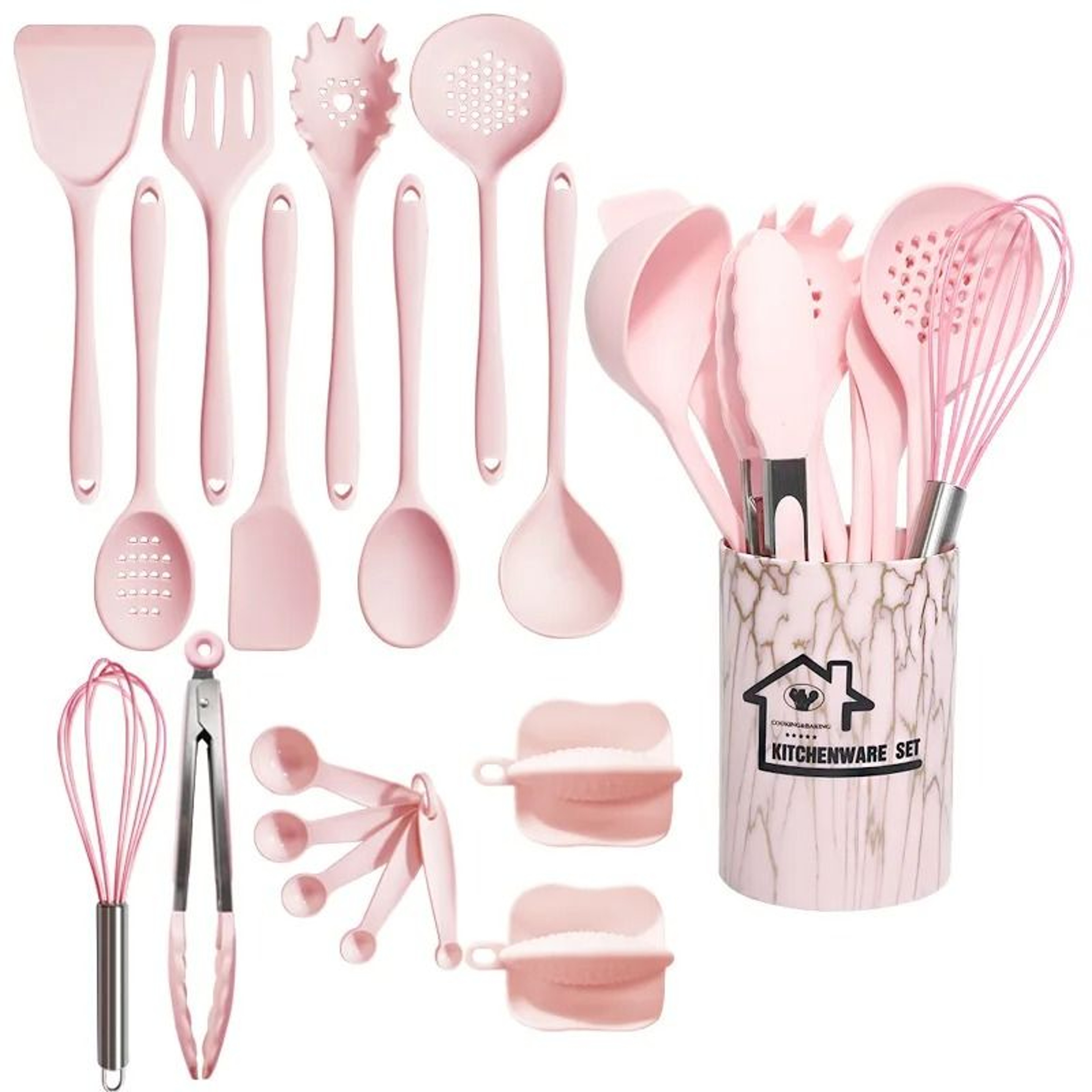 18Piece Professional Silicone Kitchenware Set  HeatResistant NonStick Cookware 8