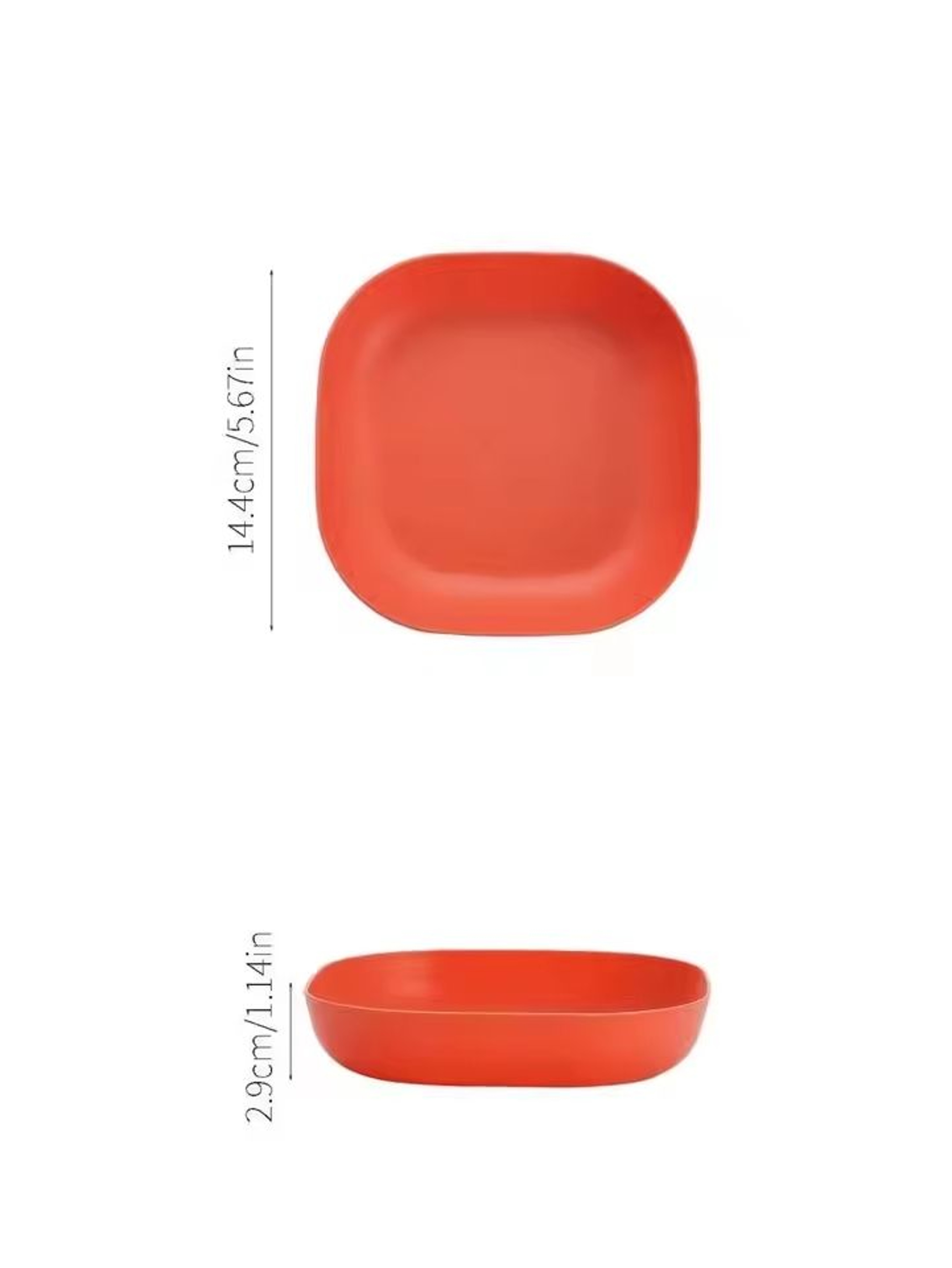 4Piece Square Reusable Dessert Plate Set  Durable EcoFriendly Tableware 1