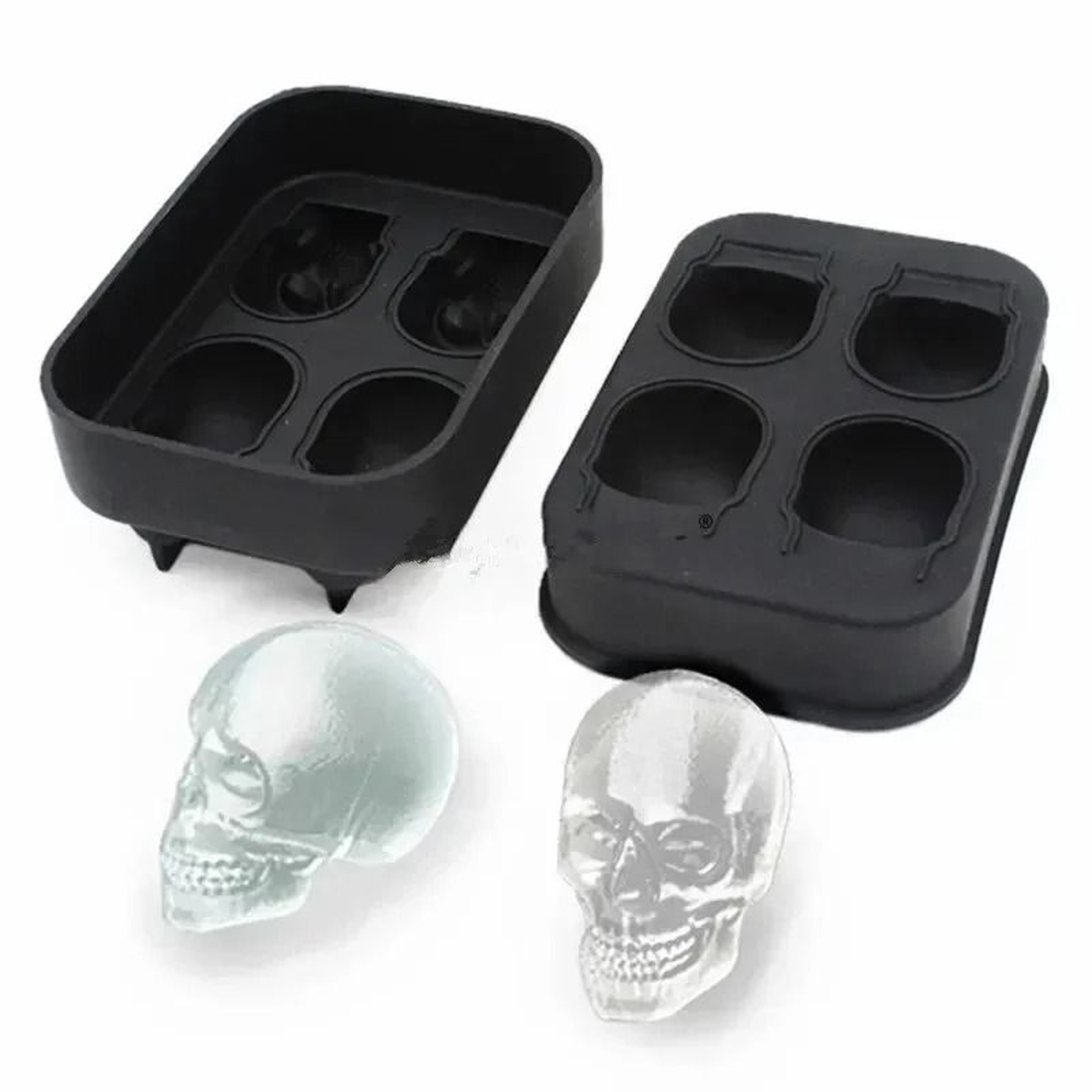 3D Skull Silicone Ice Mold  Creative Whiskey Ice Block Maker 3
