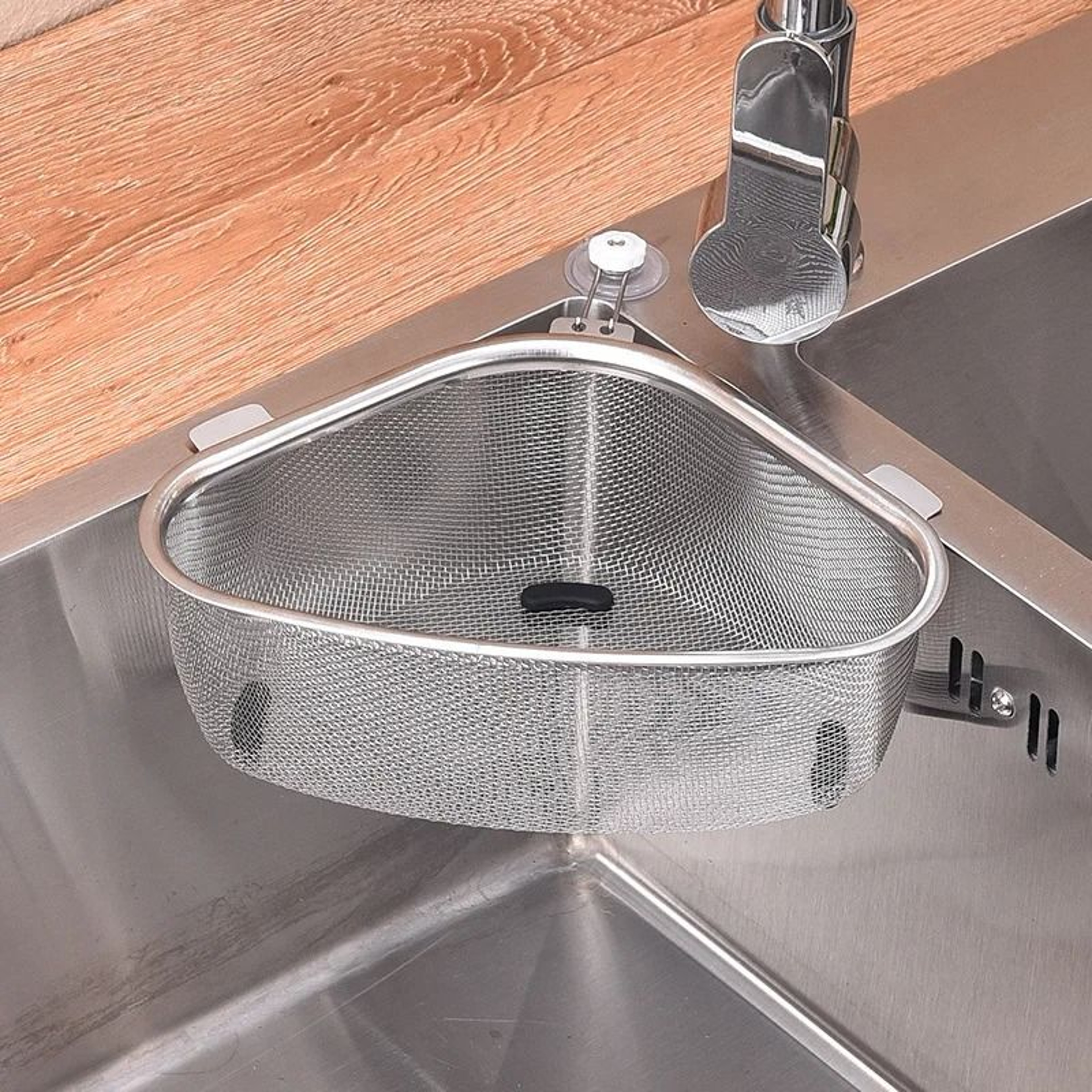 Stainless Steel Triangle Sink Drain Basket  MultiFunctional Kitchen Storage  Filter 5