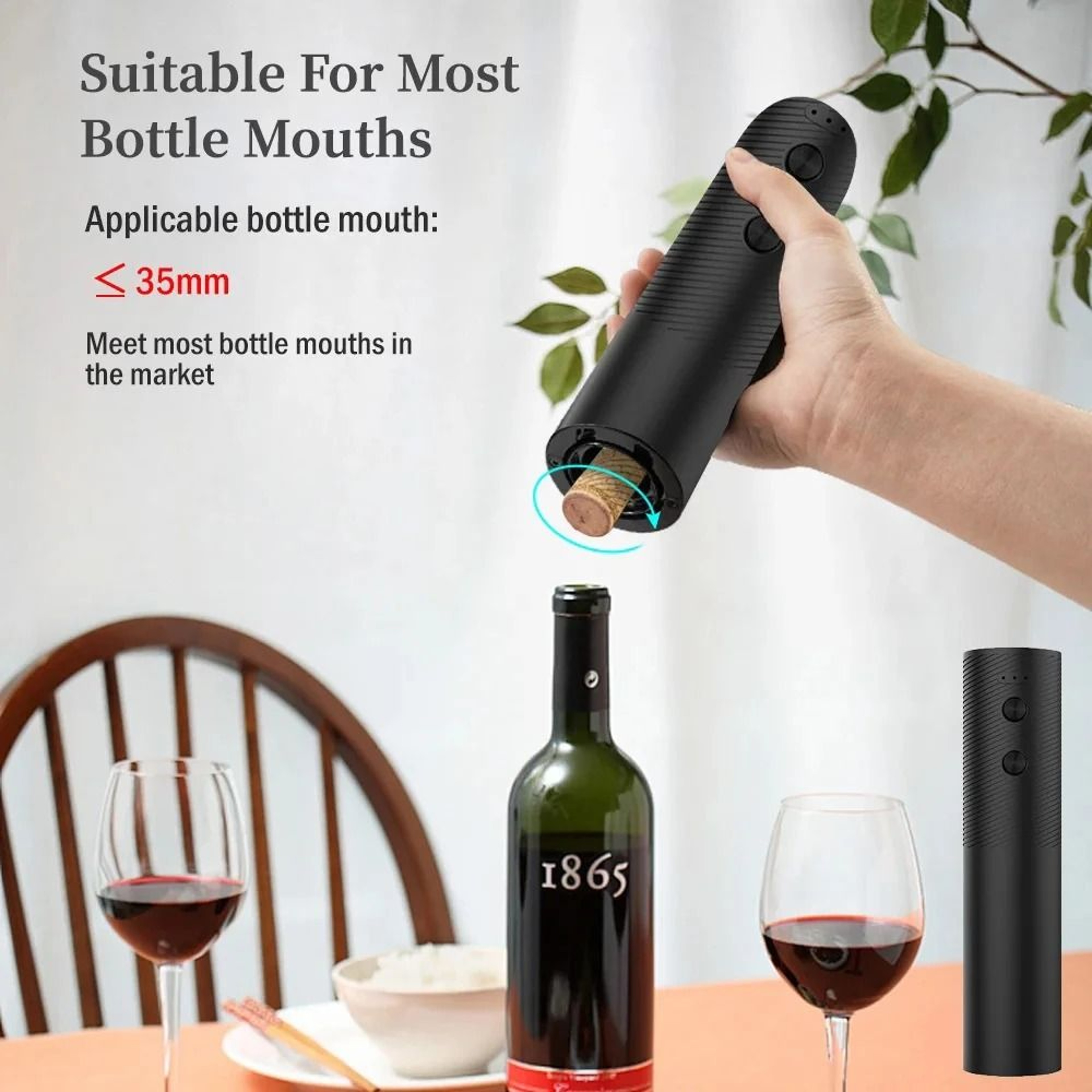 Automatic Electric Wine Bottle Opener  Rechargeable OneClick Corkscrew 4