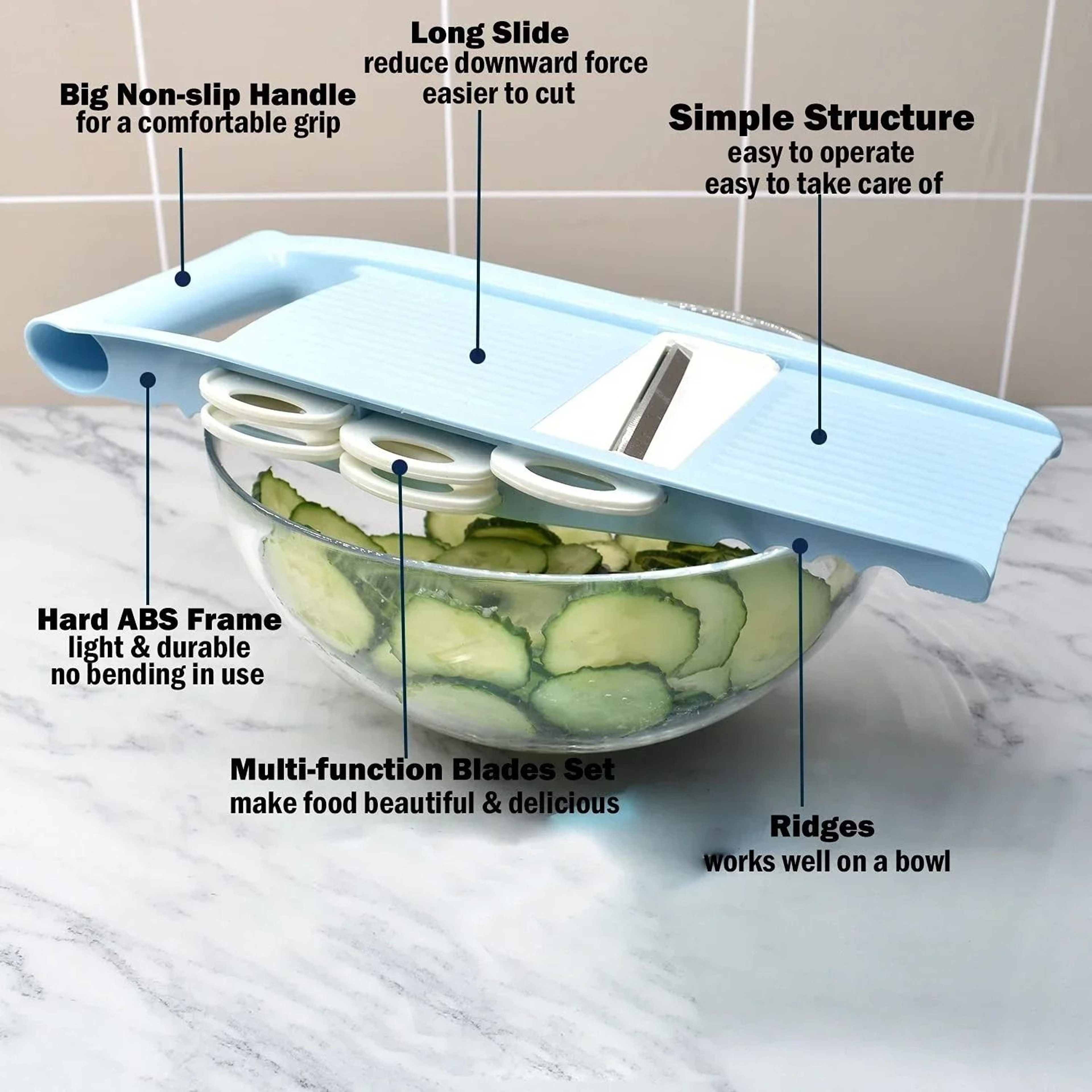 5in1 Professional Mandoline Slicer  MultiBlade Vegetable  Potato Cutter 3