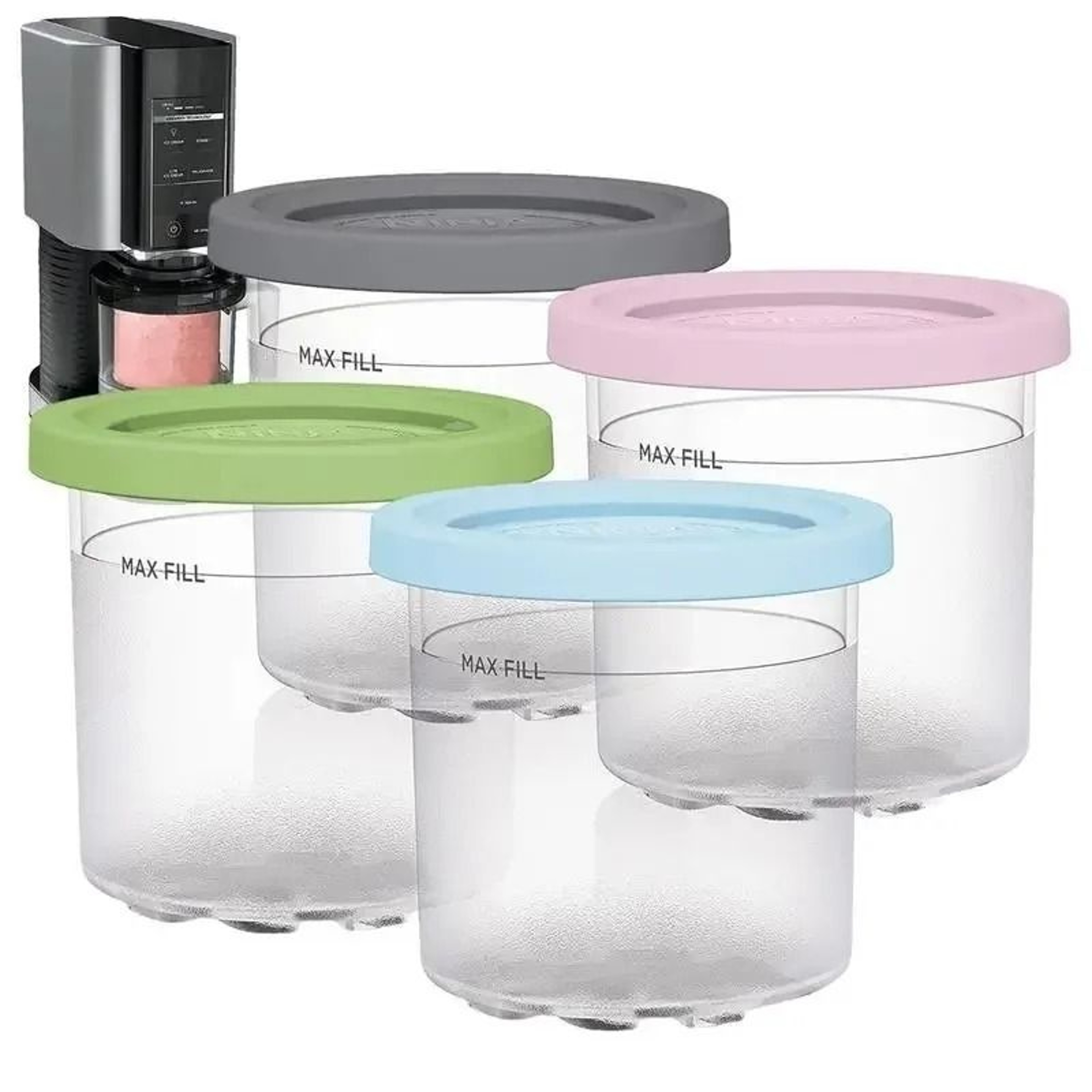 Ice Cream Storage Jars  DoubleWall Insulated Cups With Airtight Sealed Lids 0