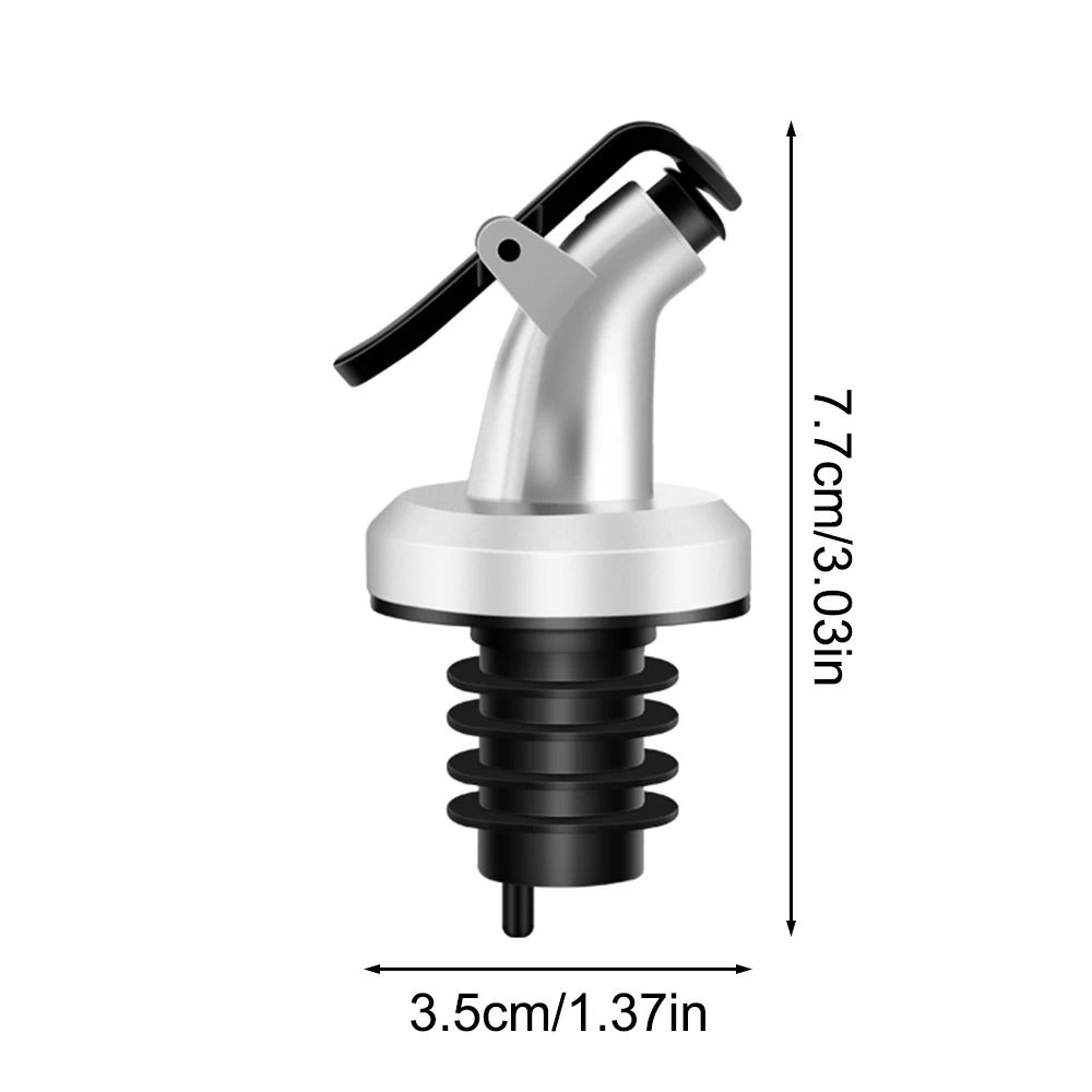 3Piece Silver Professional Bottle Pourer Set  Precision Oil  Vinegar Nozzles 4
